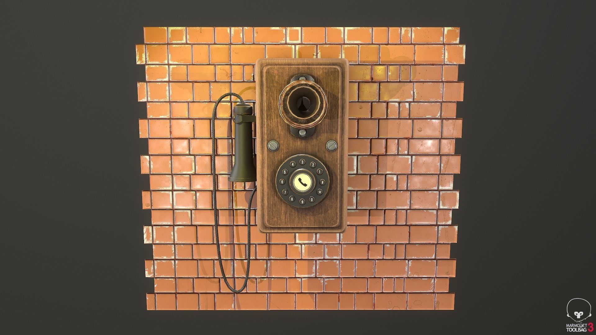 Retro phone - Nelphone Low-poly 3D model_2