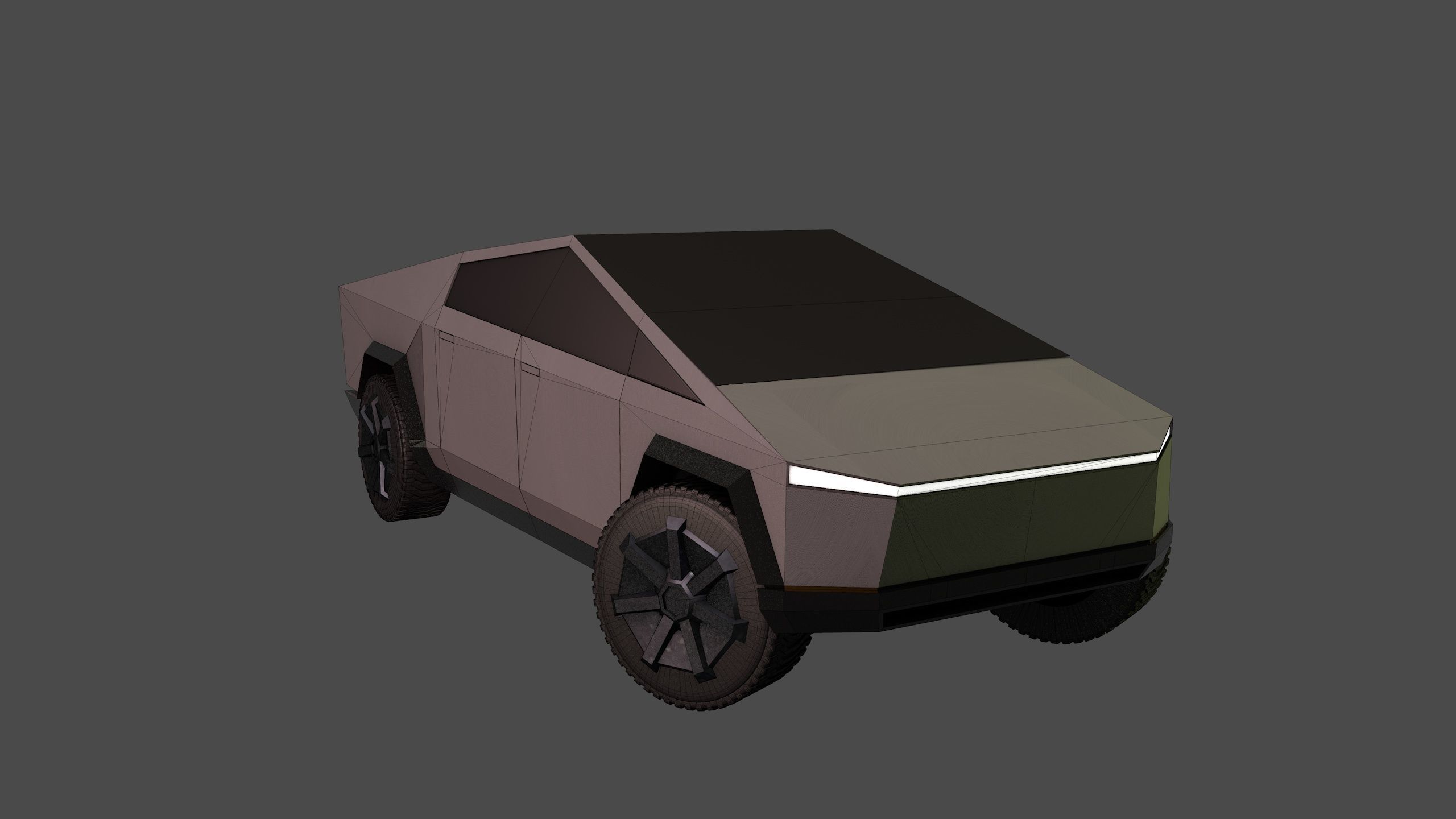 Tesla Cybertruck Low-poly 3D model_4