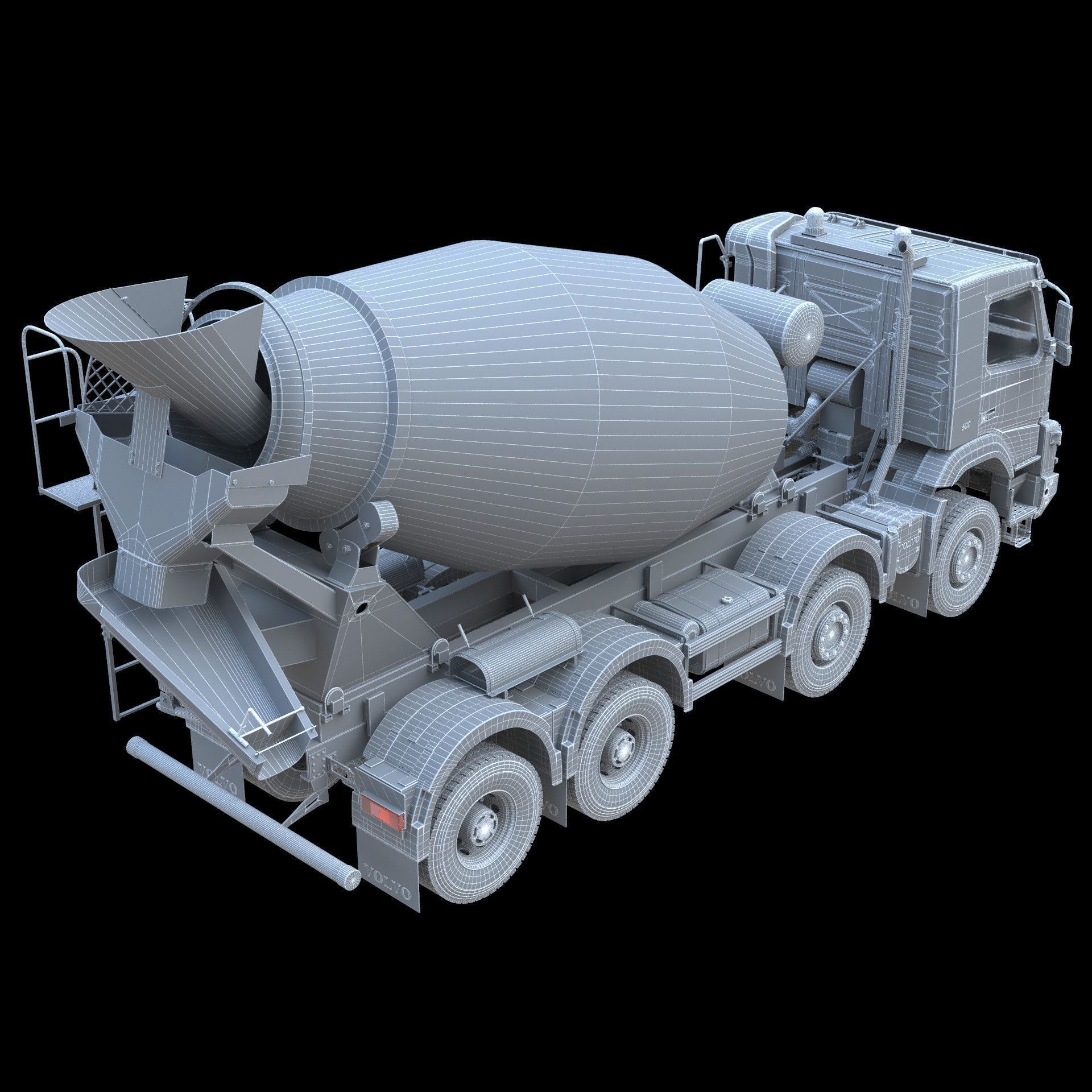 Volvo FMX truck Concrete Mixer - customized 3D model_20