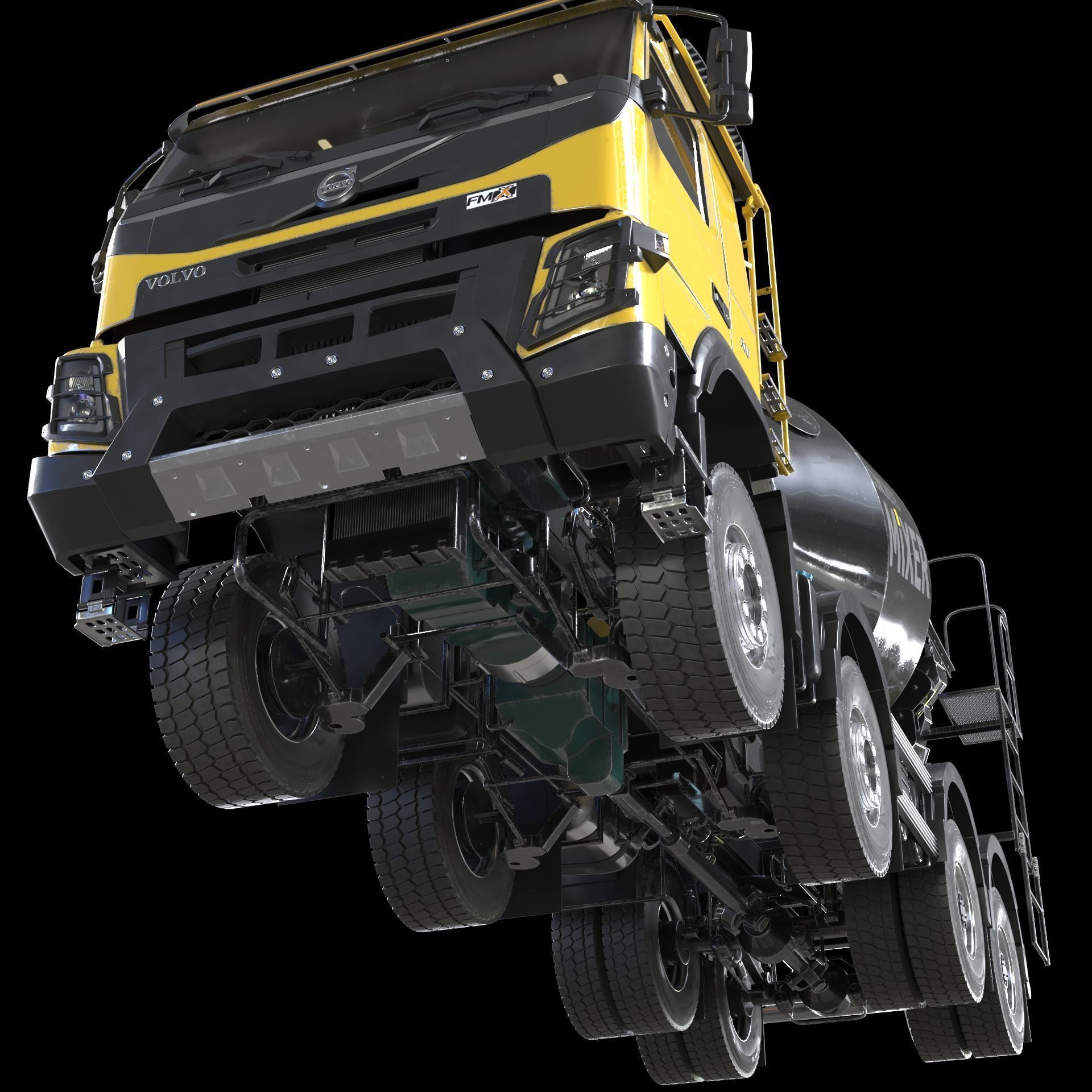 Volvo FMX truck Concrete Mixer - customized 3D model_11