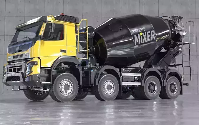 Volvo FMX truck Concrete Mixer - customized 3D model