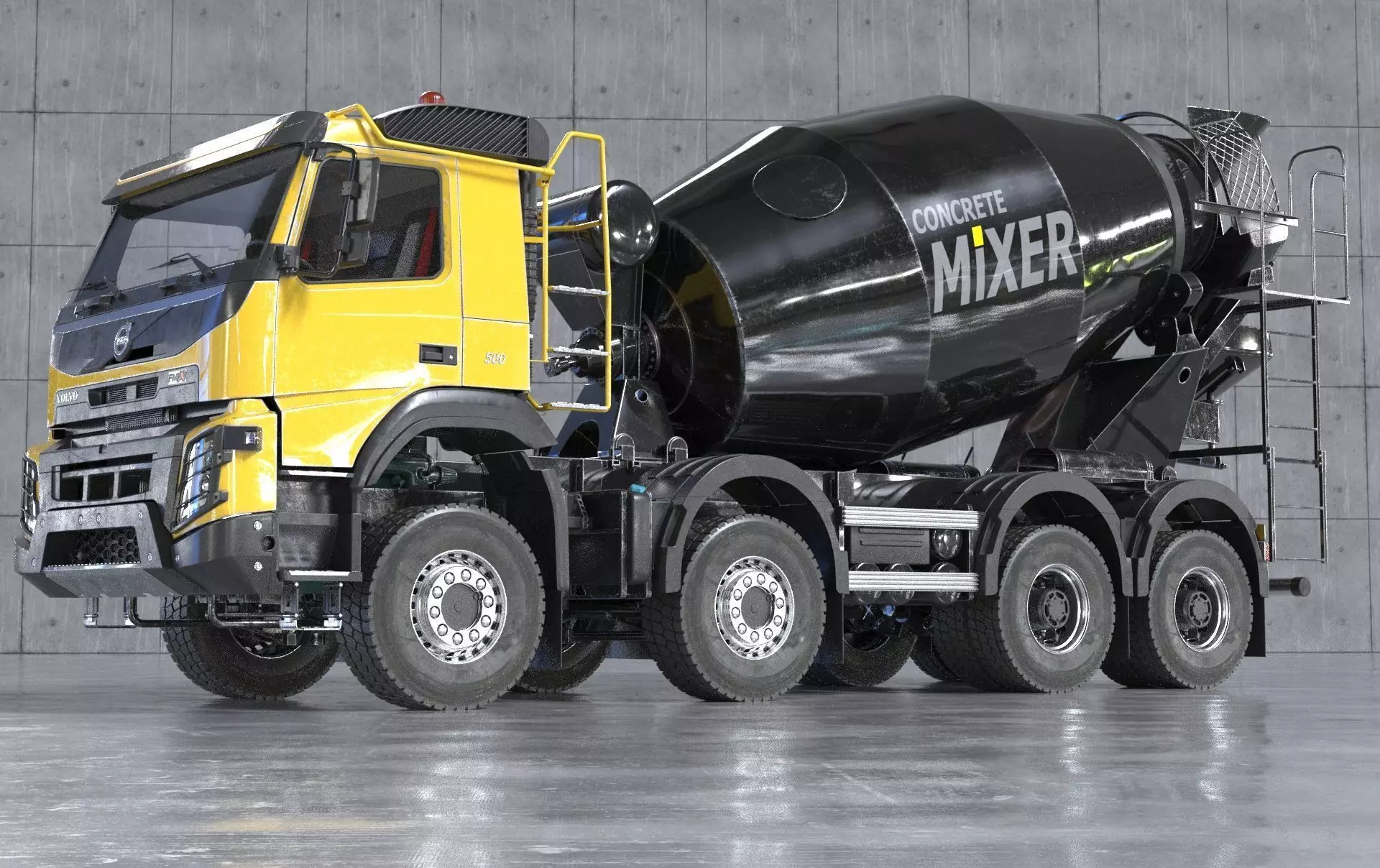 Volvo FMX truck Concrete Mixer - customized 3D model_0