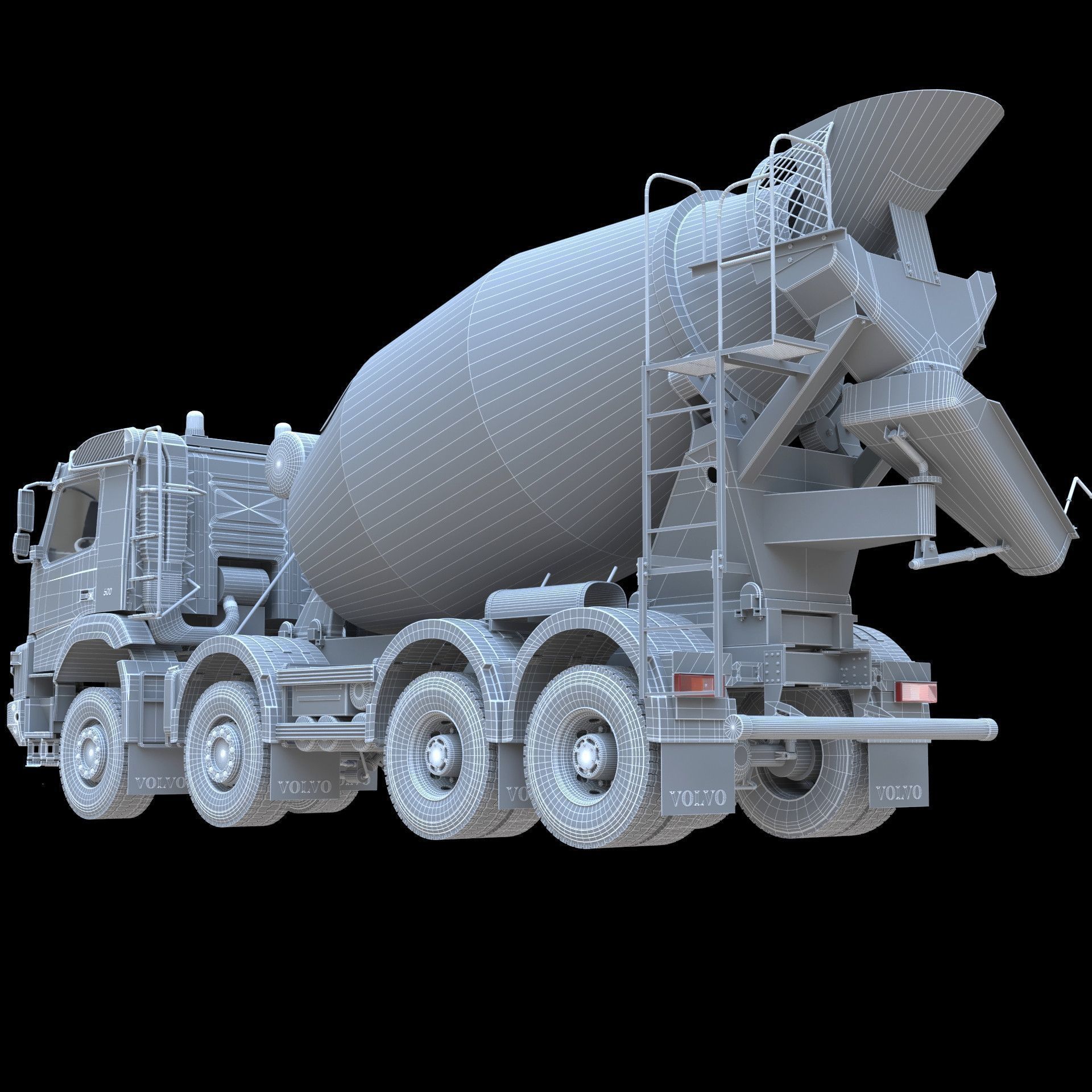 Volvo FMX truck Concrete Mixer - customized 3D model_16