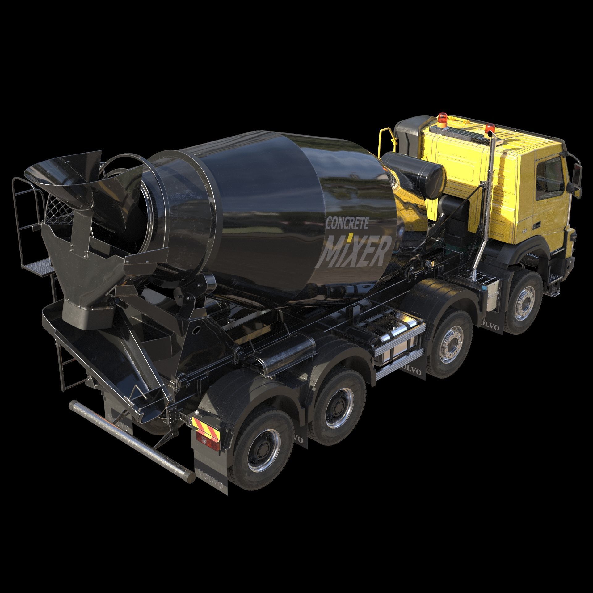 Volvo FMX truck Concrete Mixer - customized 3D model_19