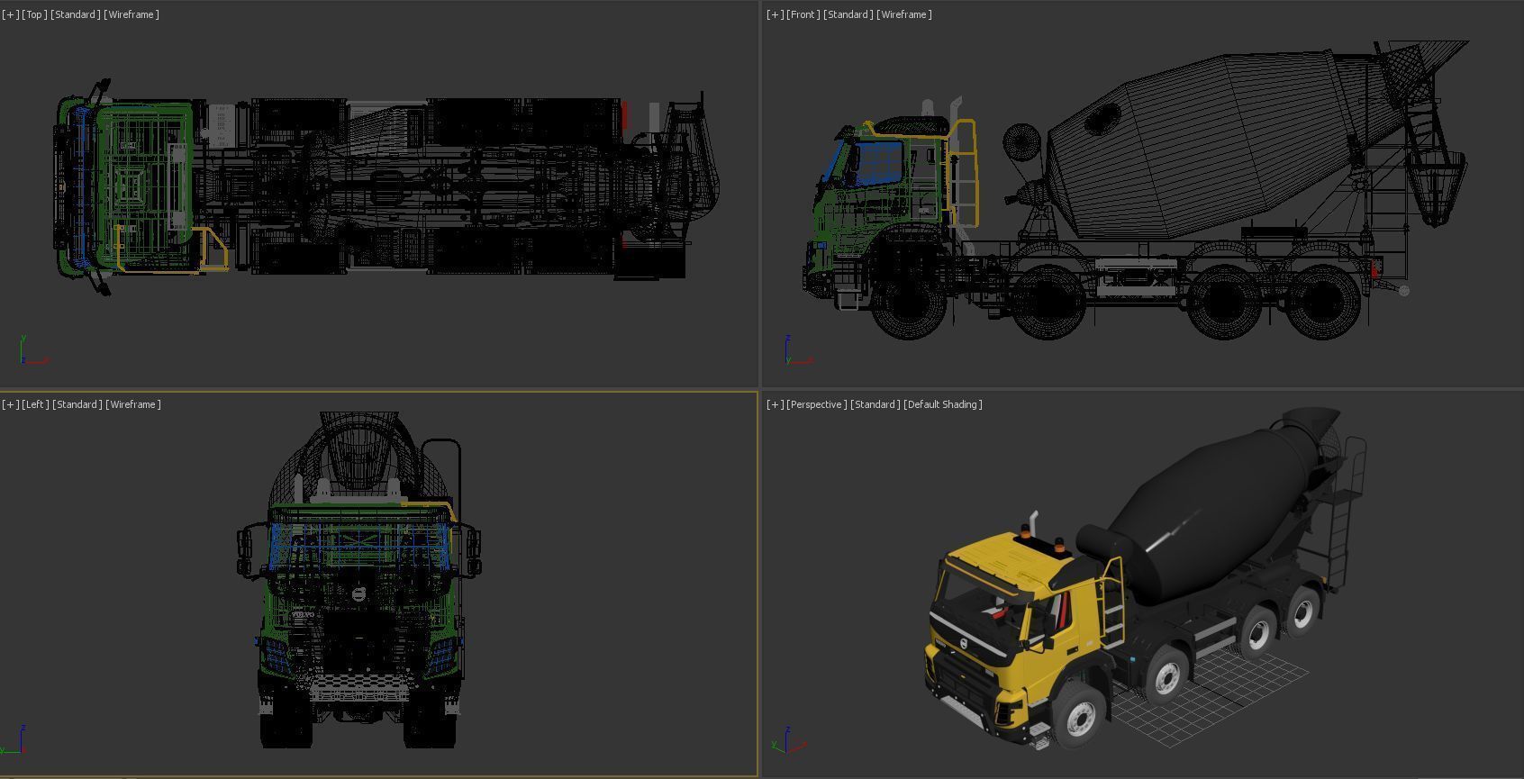 Volvo FMX truck Concrete Mixer - customized 3D model_27