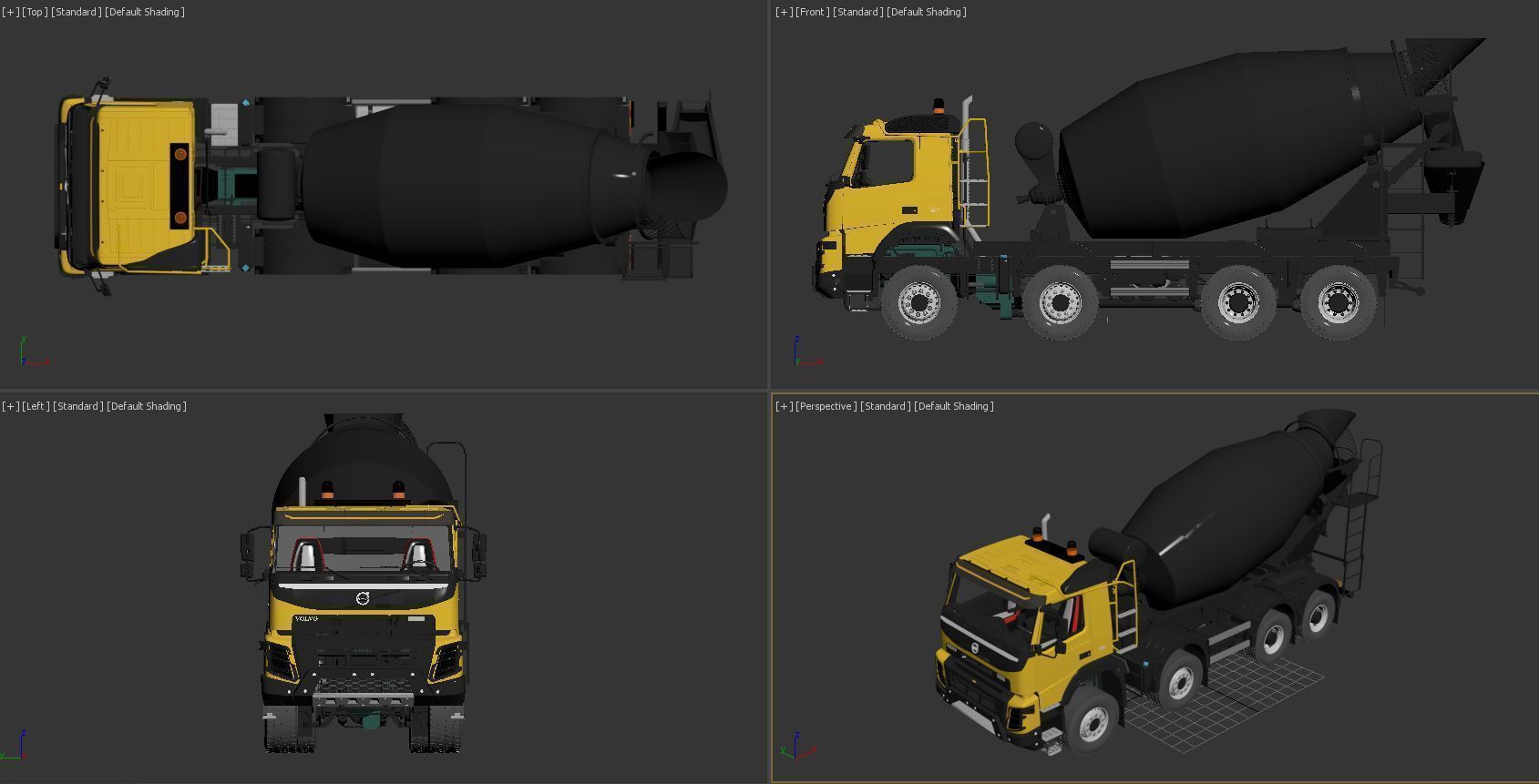 Volvo FMX truck Concrete Mixer - customized 3D model_28