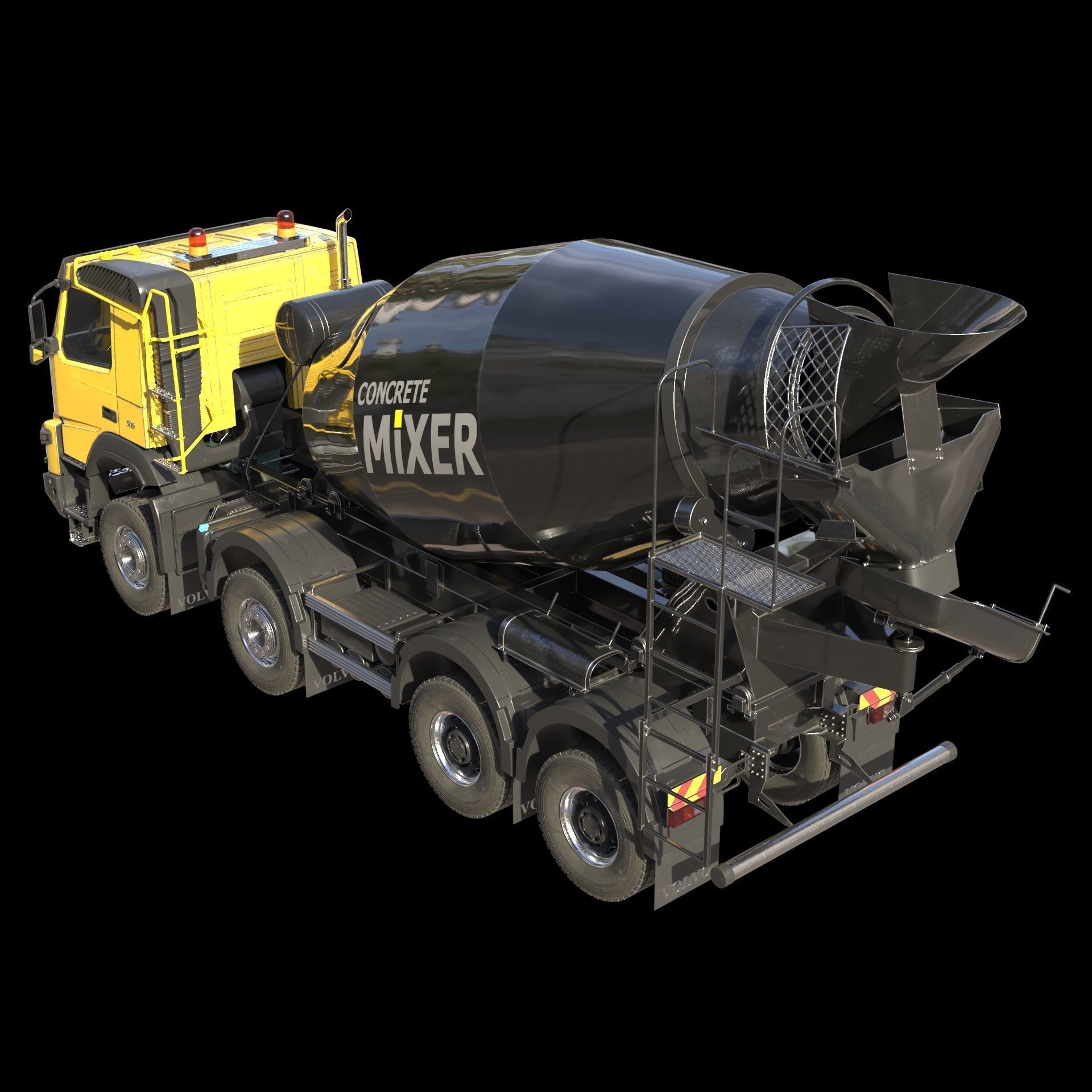 Volvo FMX truck Concrete Mixer - customized 3D model_13