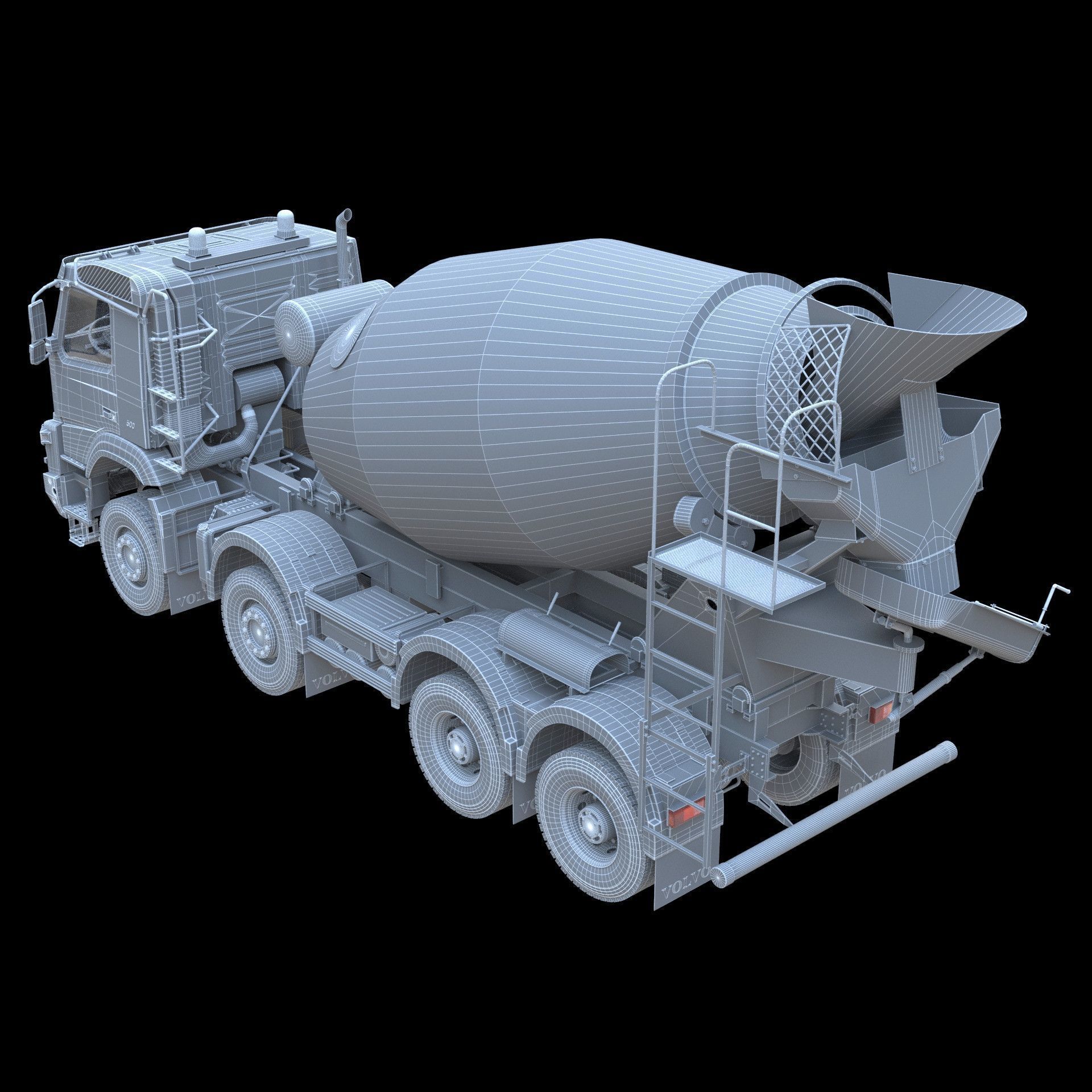 Volvo FMX truck Concrete Mixer - customized 3D model_14
