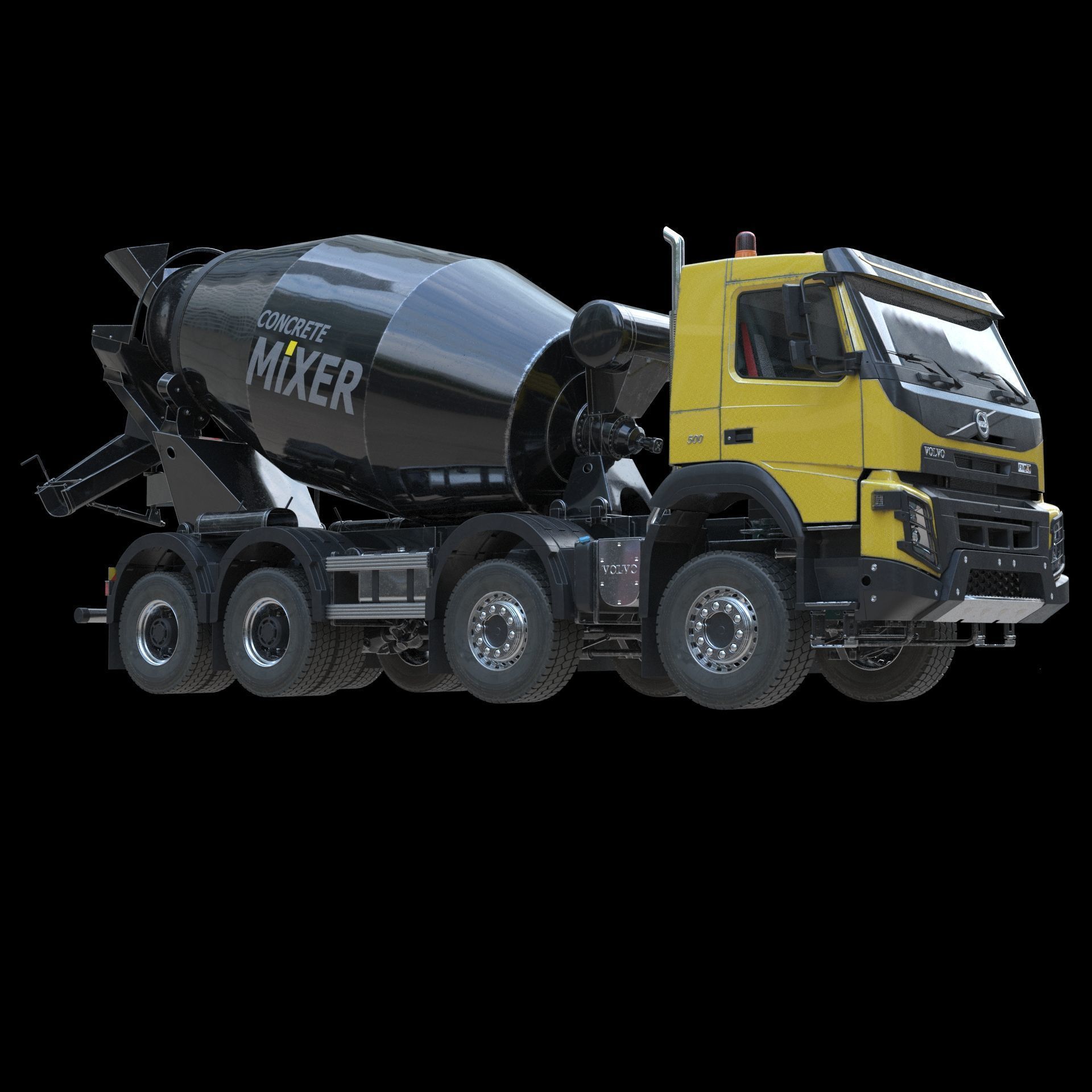 Volvo FMX truck Concrete Mixer - customized 3D model_25