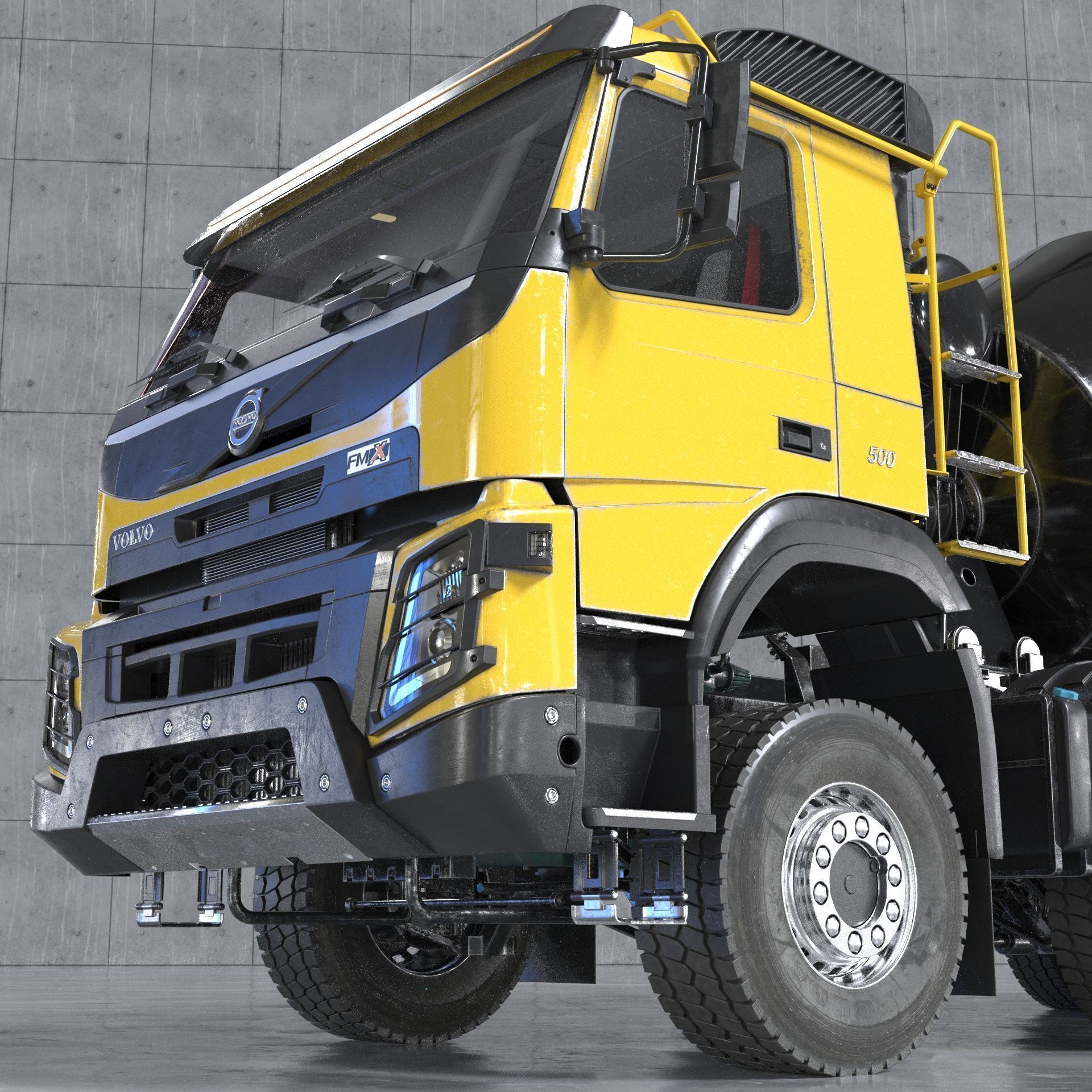 Volvo FMX truck Concrete Mixer - customized 3D model_3