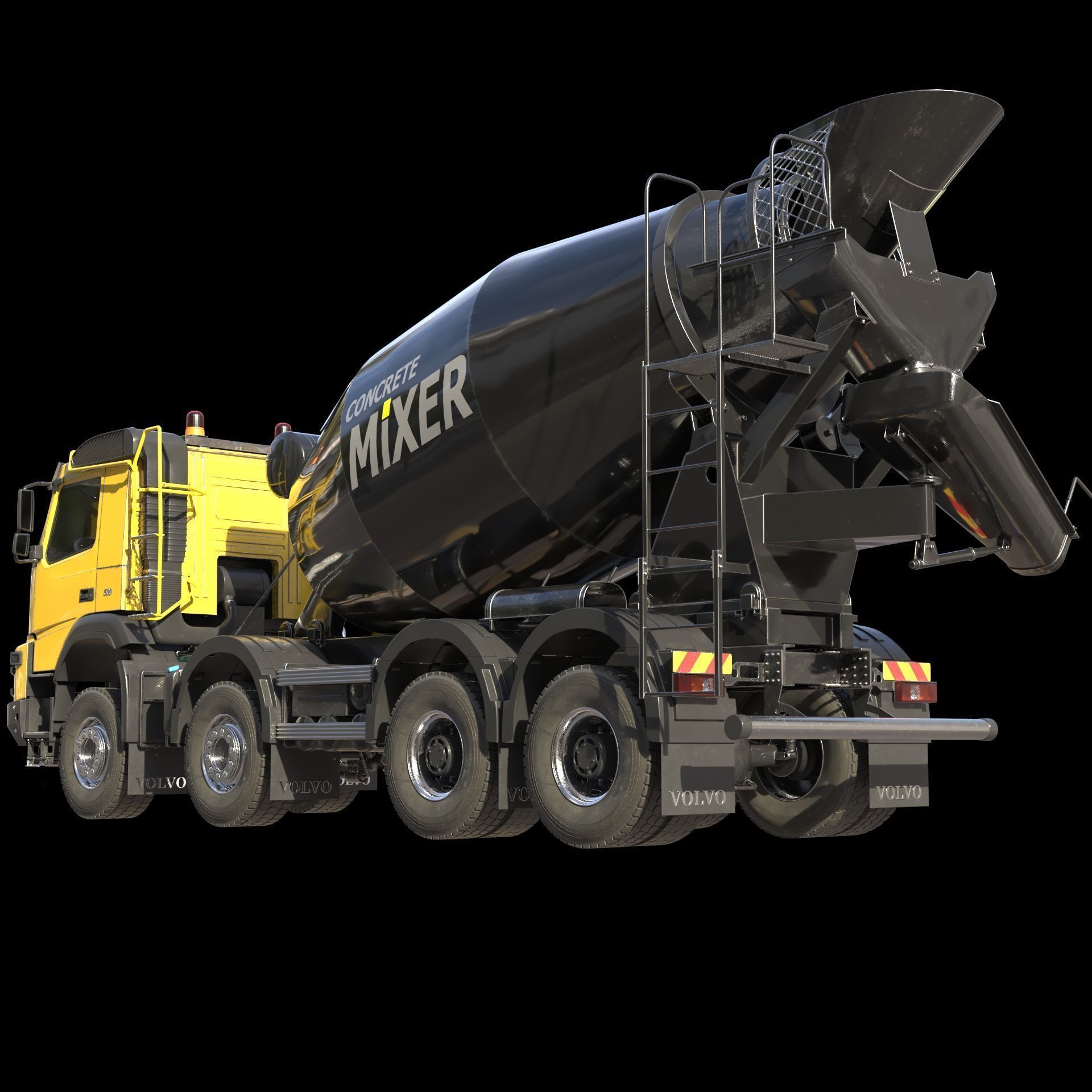 Volvo FMX truck Concrete Mixer - customized 3D model_15