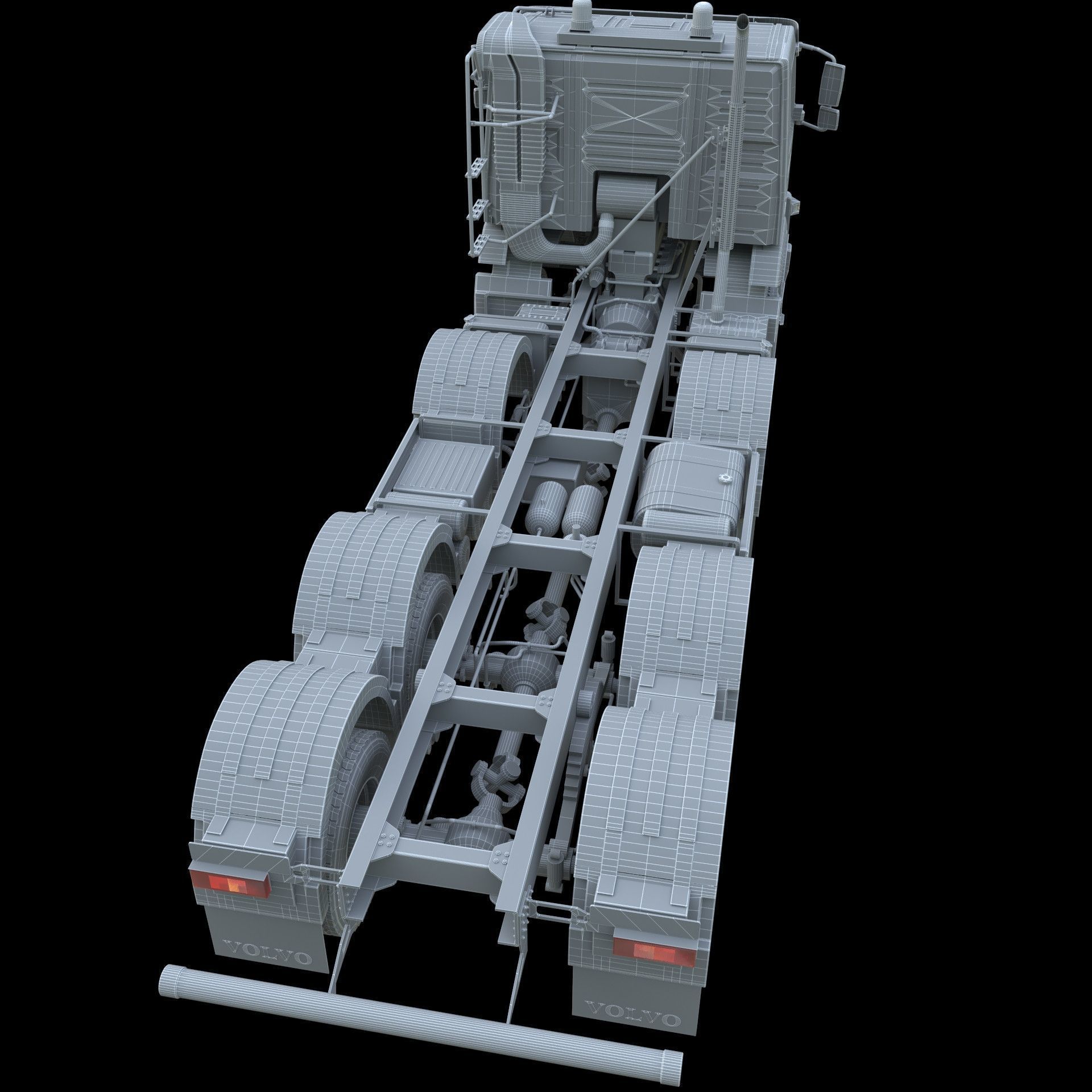 Volvo FMX truck Concrete Mixer - customized 3D model_10