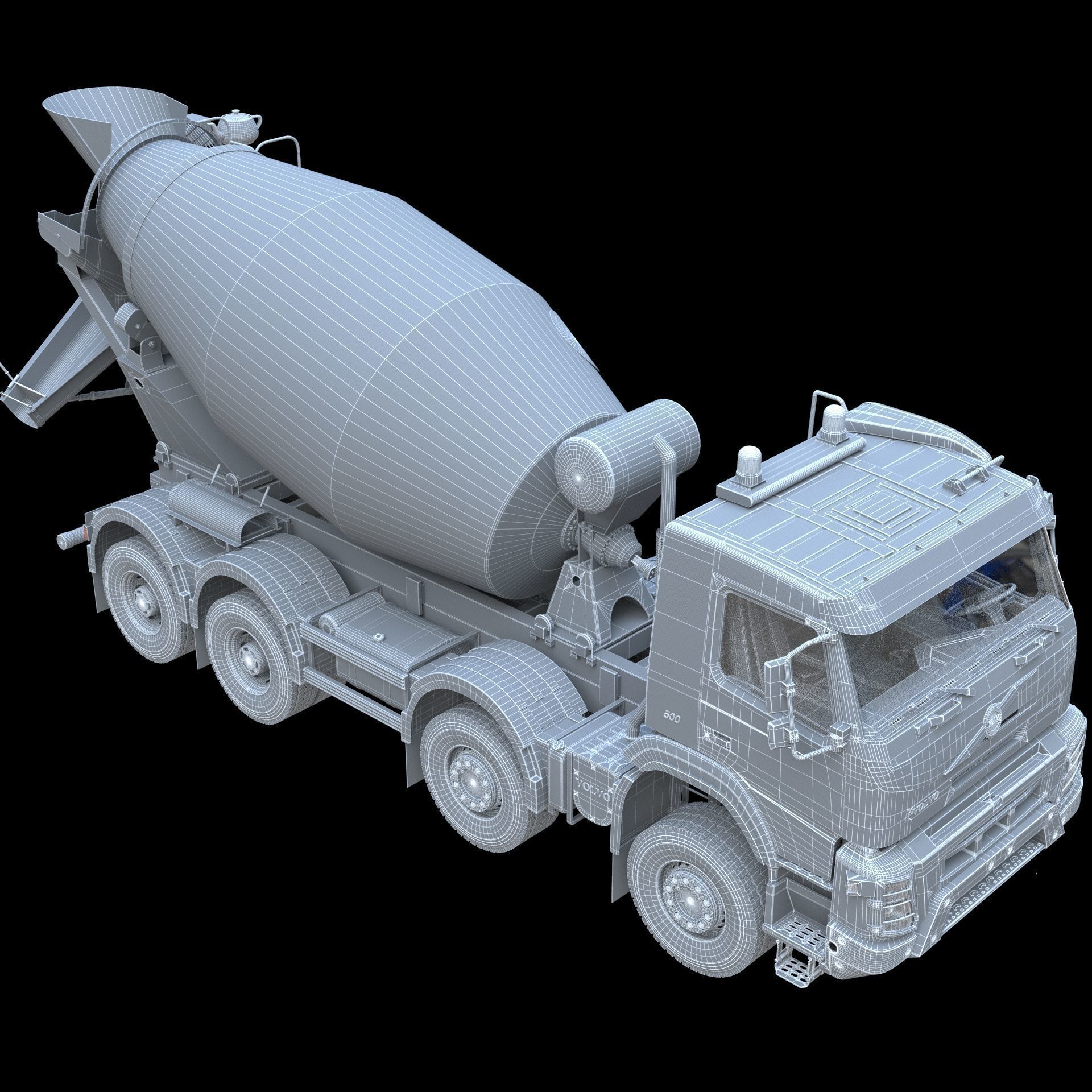 Volvo FMX truck Concrete Mixer - customized 3D model_24