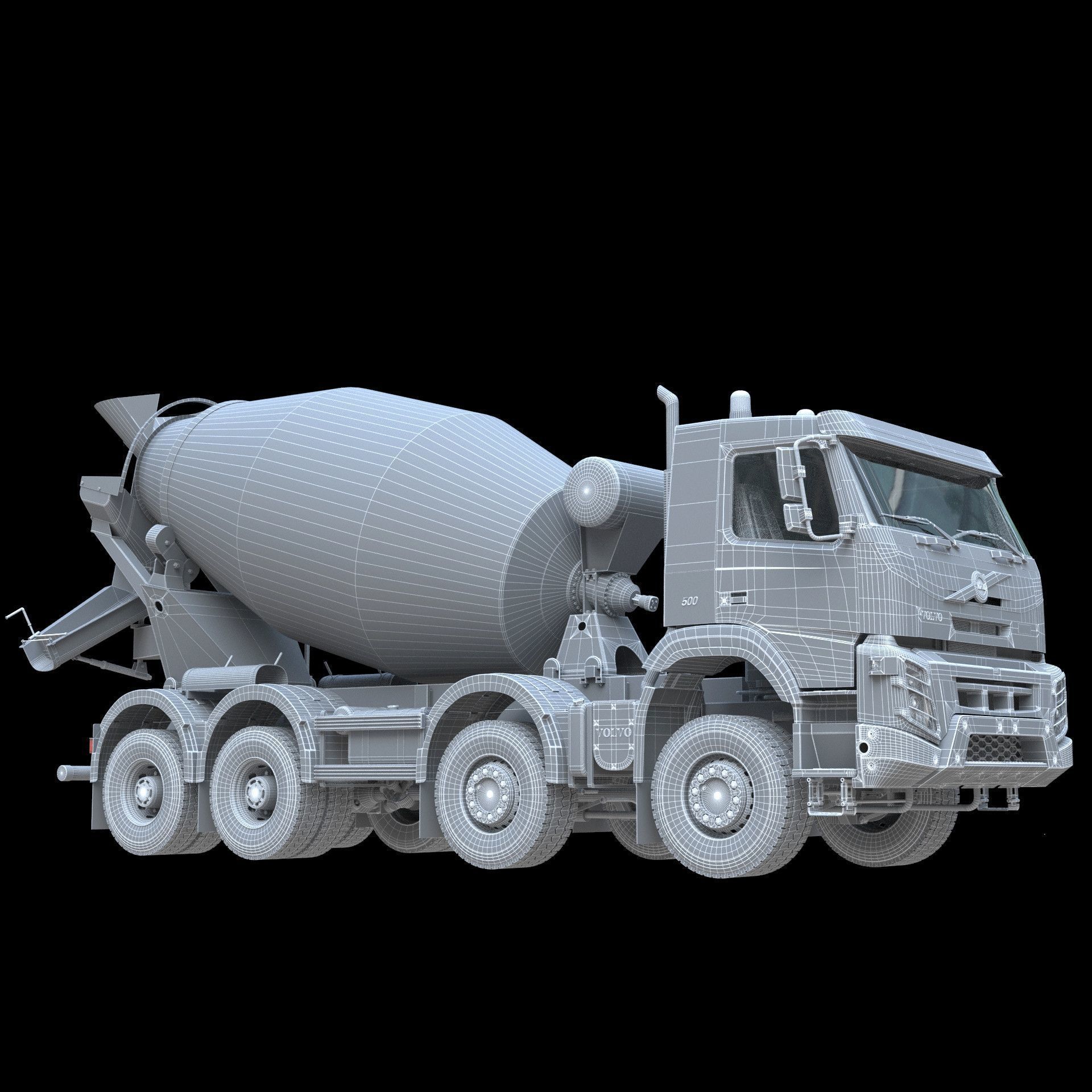 Volvo FMX truck Concrete Mixer - customized 3D model_26