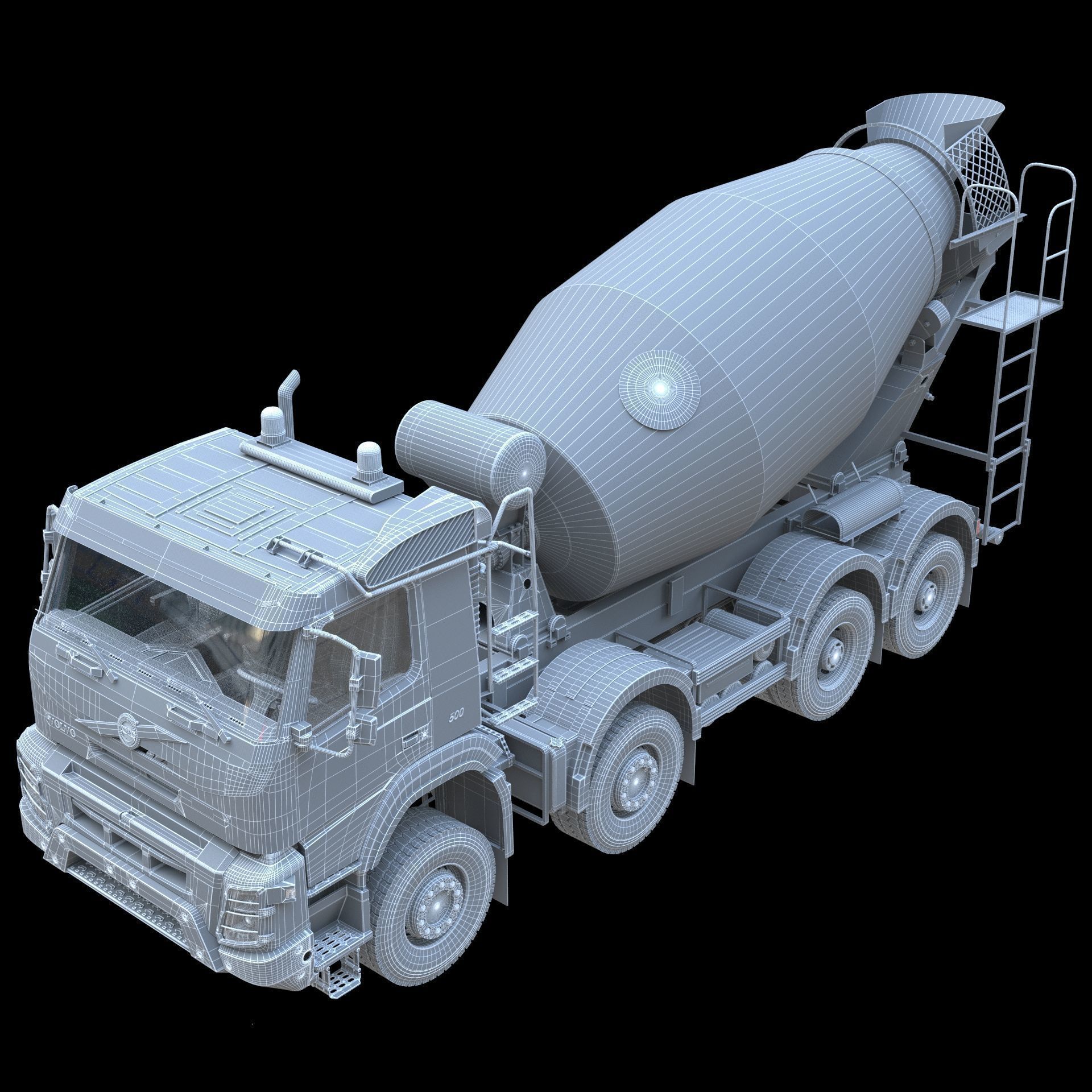 Volvo FMX truck Concrete Mixer - customized 3D model_22