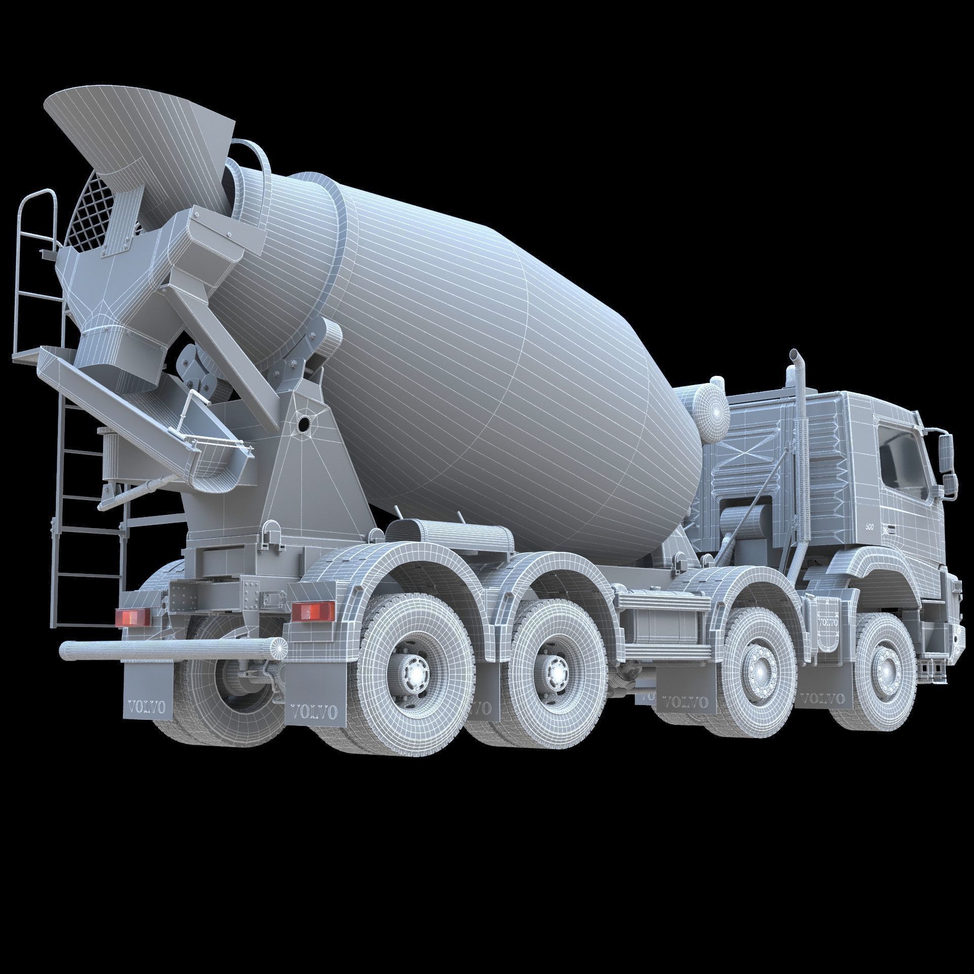 Volvo FMX truck Concrete Mixer - customized 3D model_18