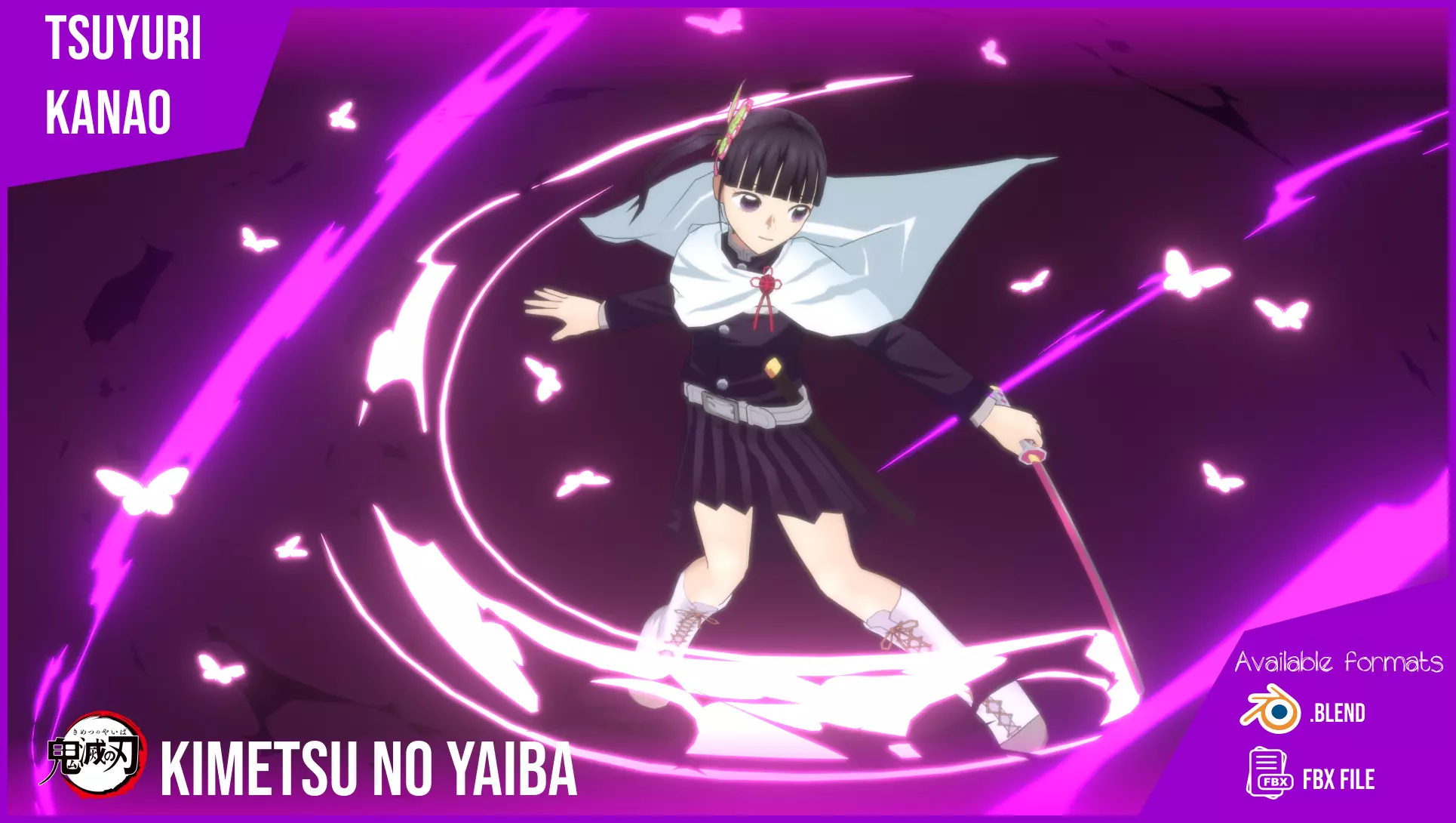 Demon Slayer - Kanao Low-poly 3D model