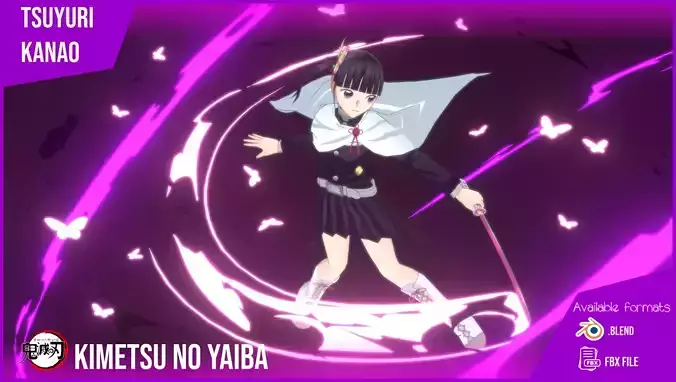Demon Slayer - Kanao Low-poly 3D model