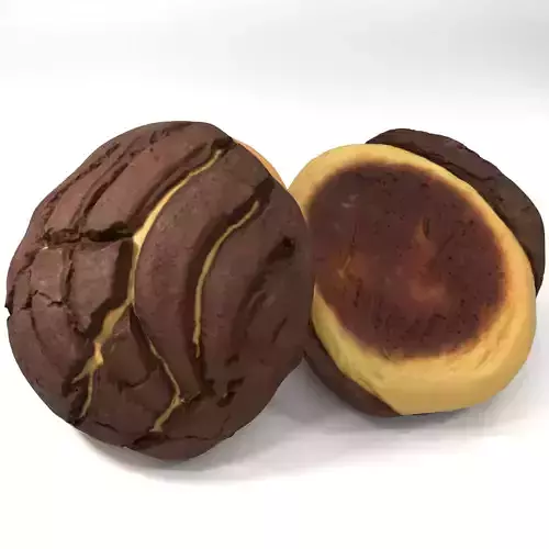 Concha Sweet Roll - Photorealistic Scan - LOW and HIGH Poly