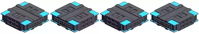 Spaceship Asset pack Free low-poly 3D model