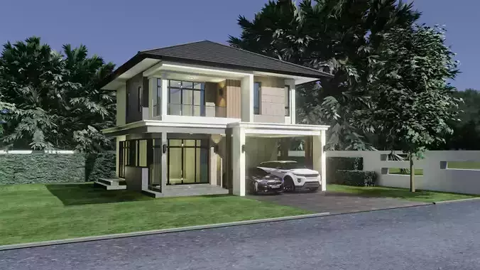 Modern House 3D Model type B1