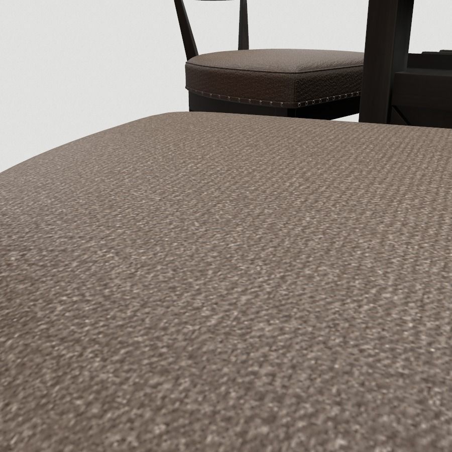 Brown 5 Piece Dining Set Low-poly 3D model_5