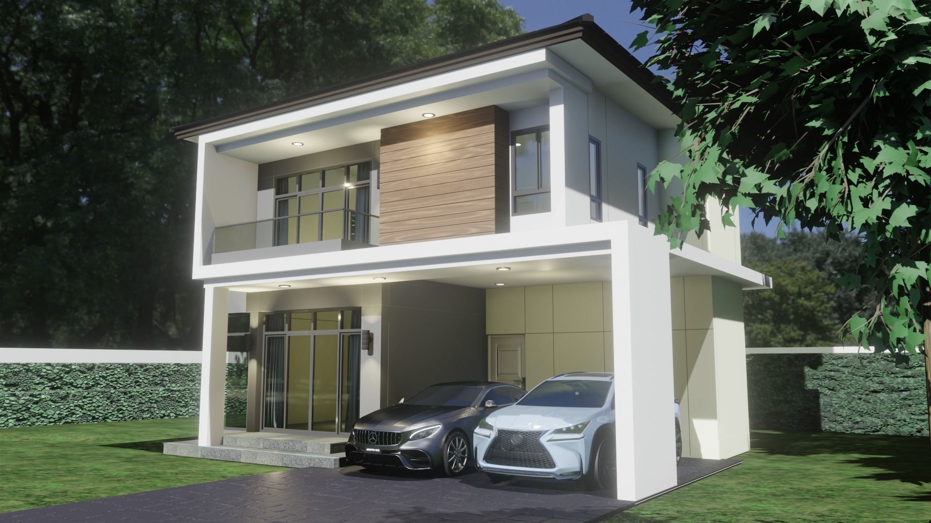 Modern House 3D Model type C1 3D model_4