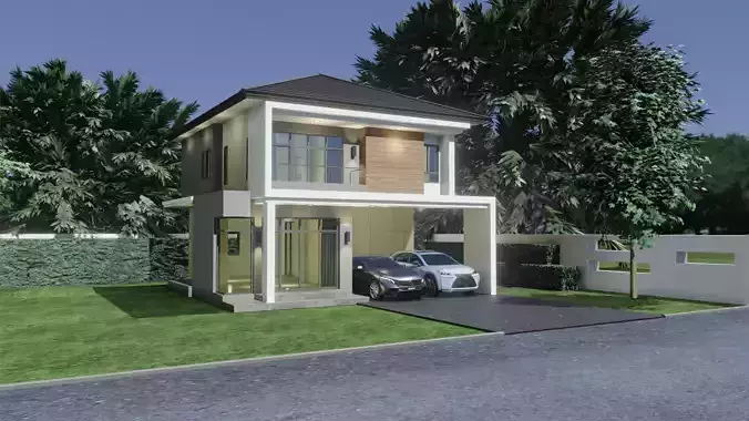 Modern House 3D Model type C1