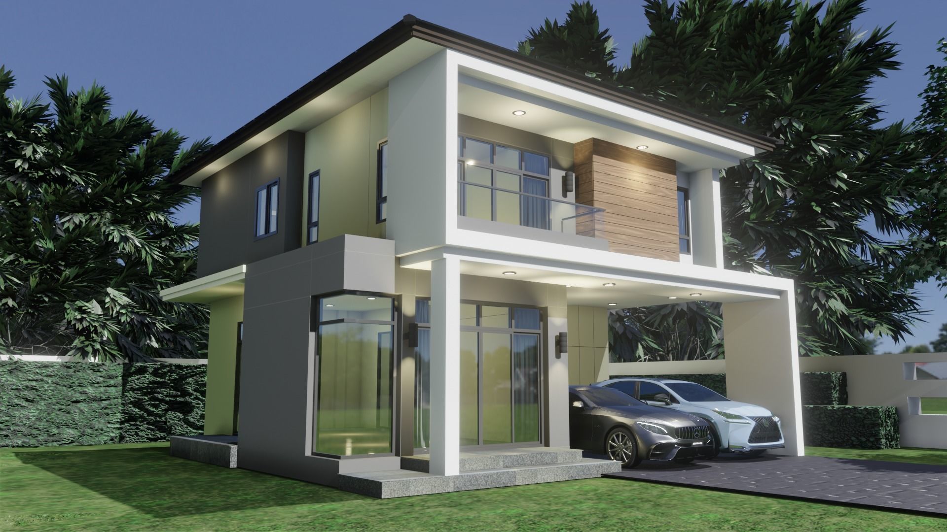 Modern House 3D Model type C1 3D model_5
