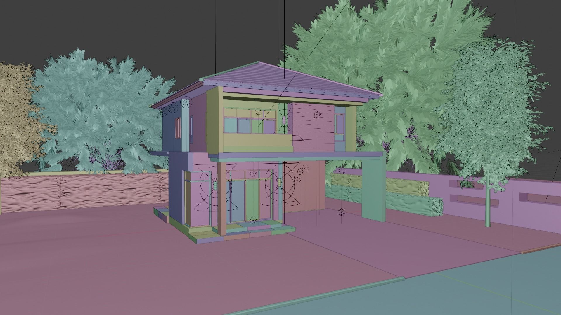 Modern House 3D Model type C1 3D model_3