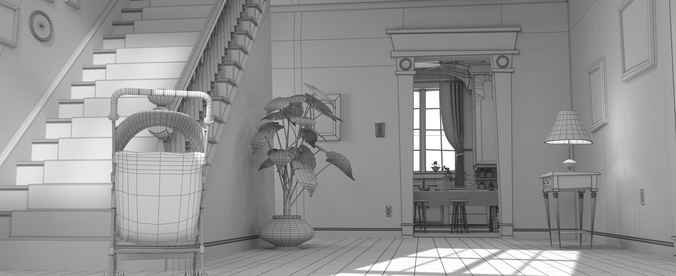 Cartoon Room Interior Full Version 3D model_116
