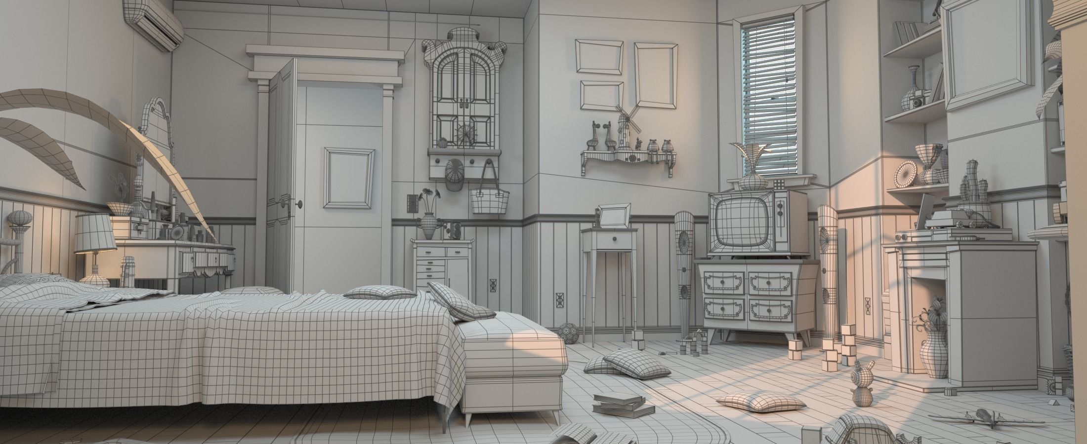 Cartoon Room Interior Full Version 3D model_99