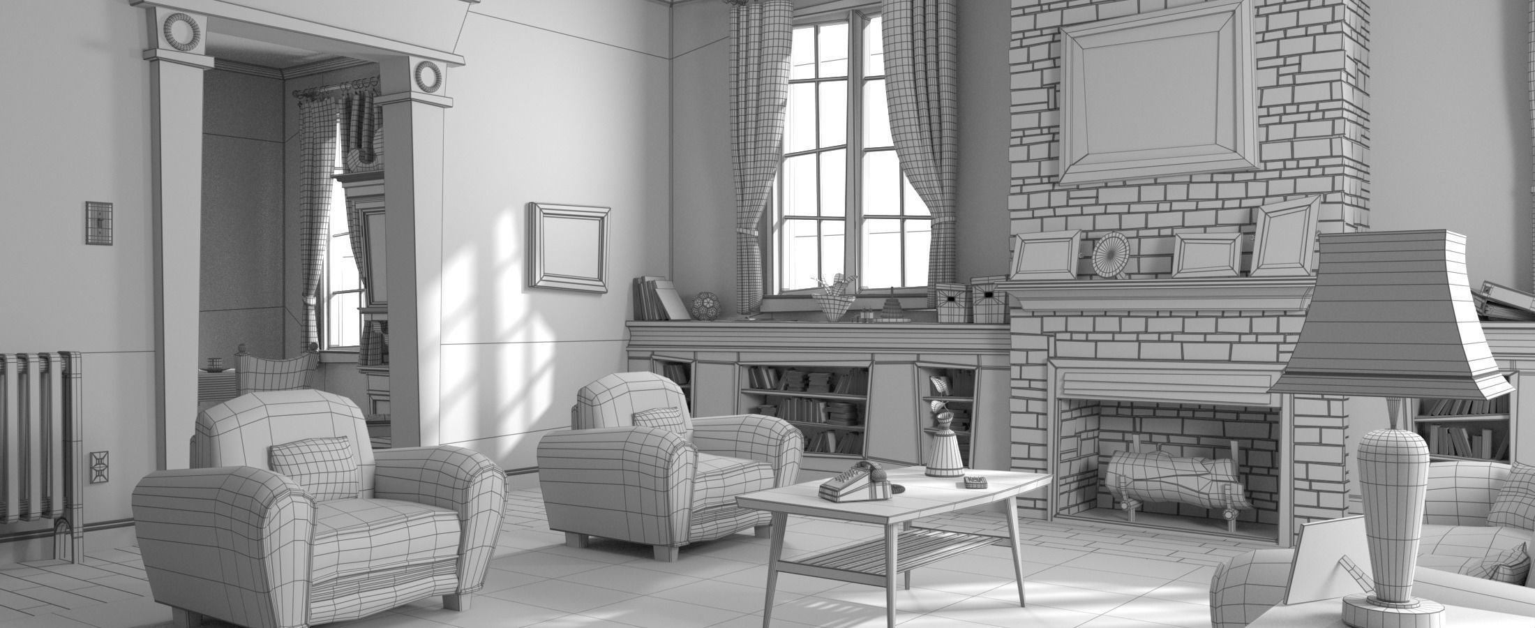 Cartoon Room Interior Full Version 3D model_129