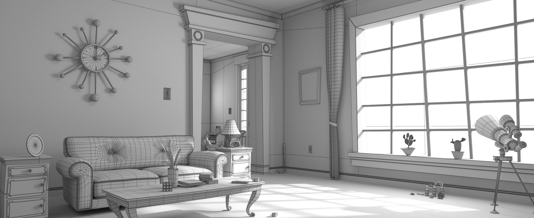 Cartoon Room Interior Full Version 3D model_131