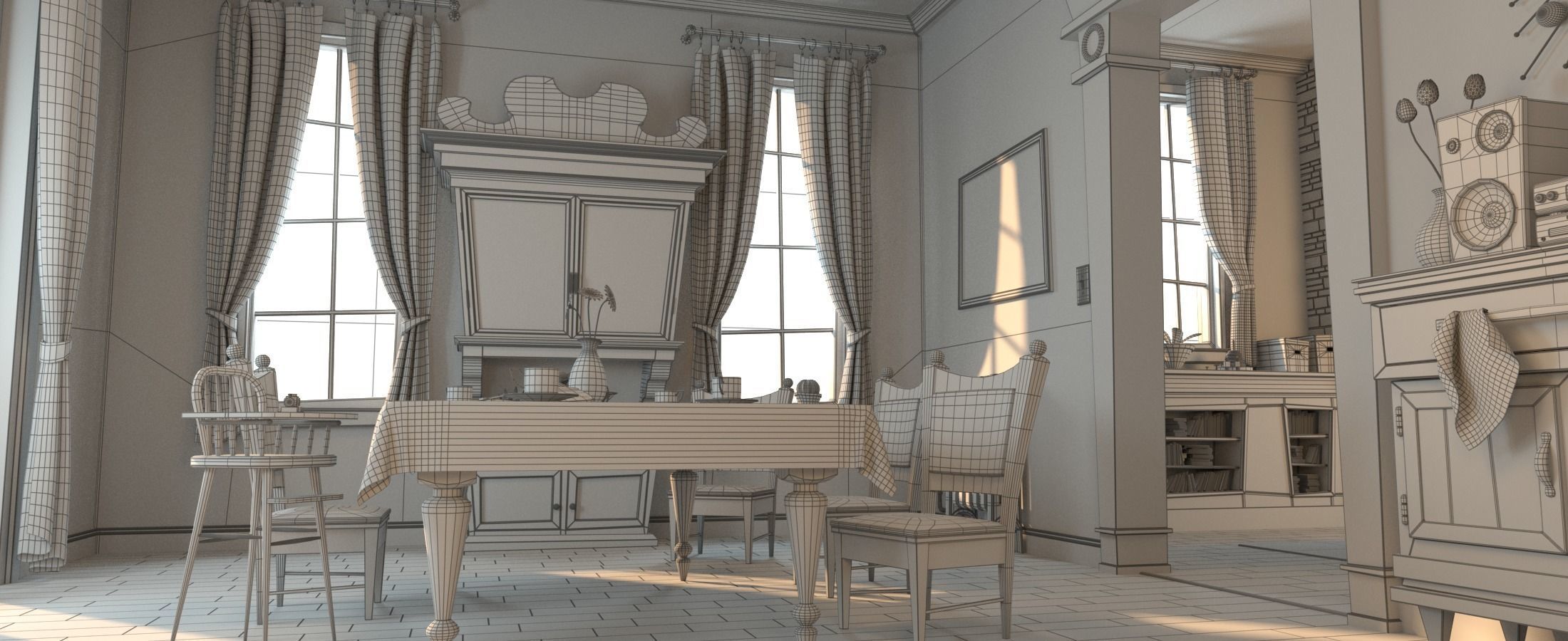 Cartoon Room Interior Full Version 3D model_107