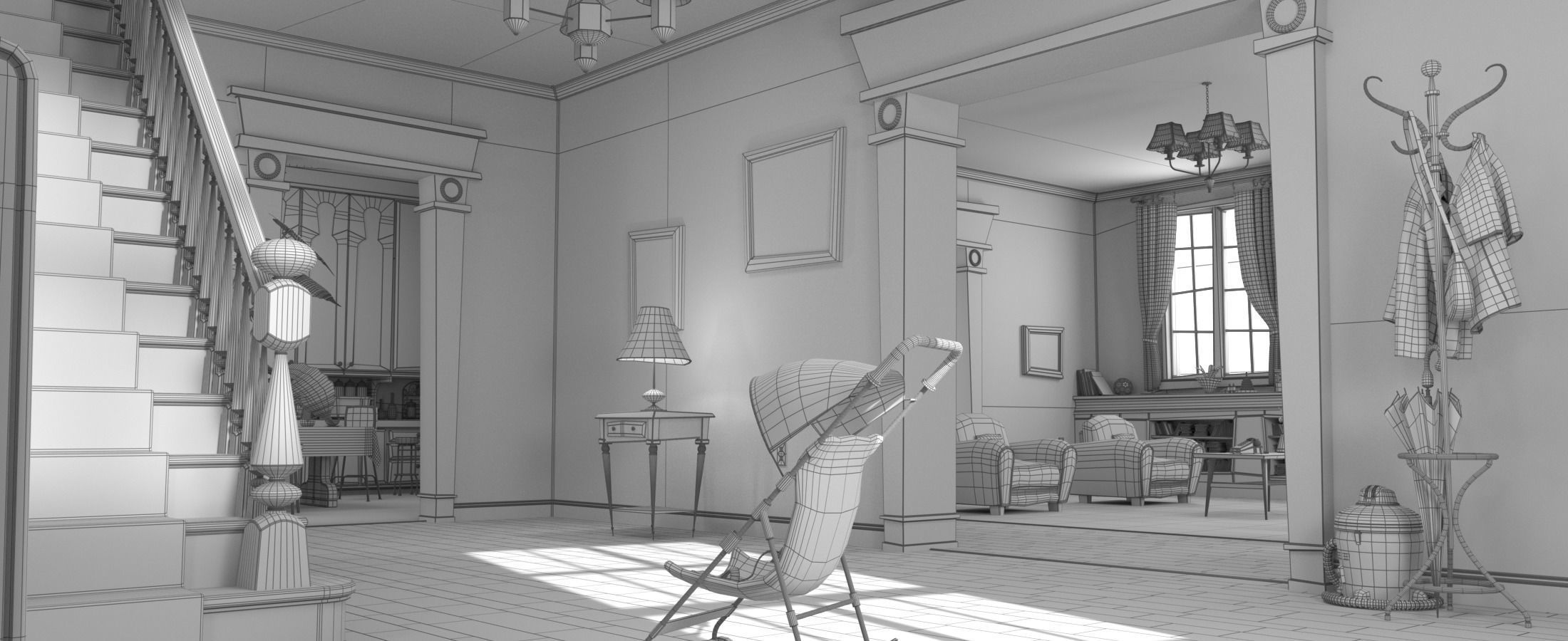 Cartoon Room Interior Full Version 3D model_110