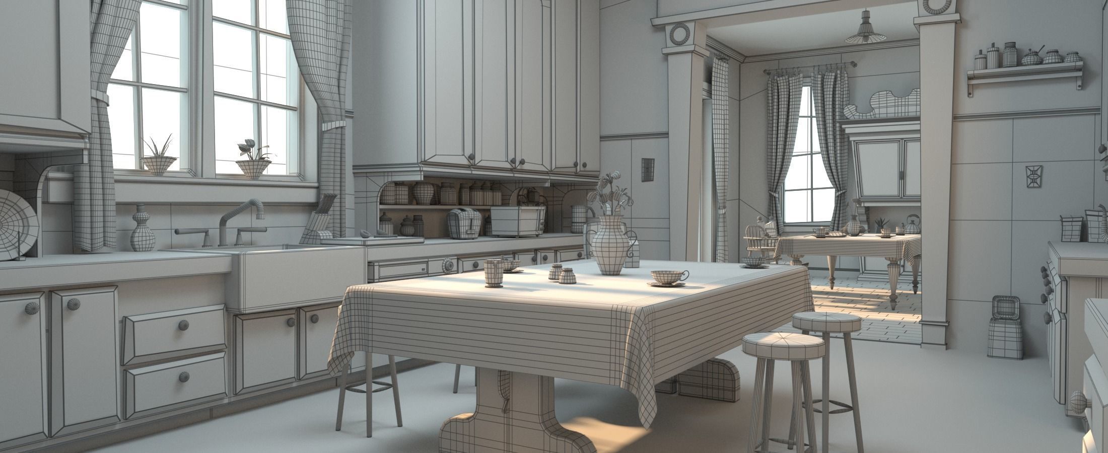 Cartoon Room Interior Full Version 3D model_118