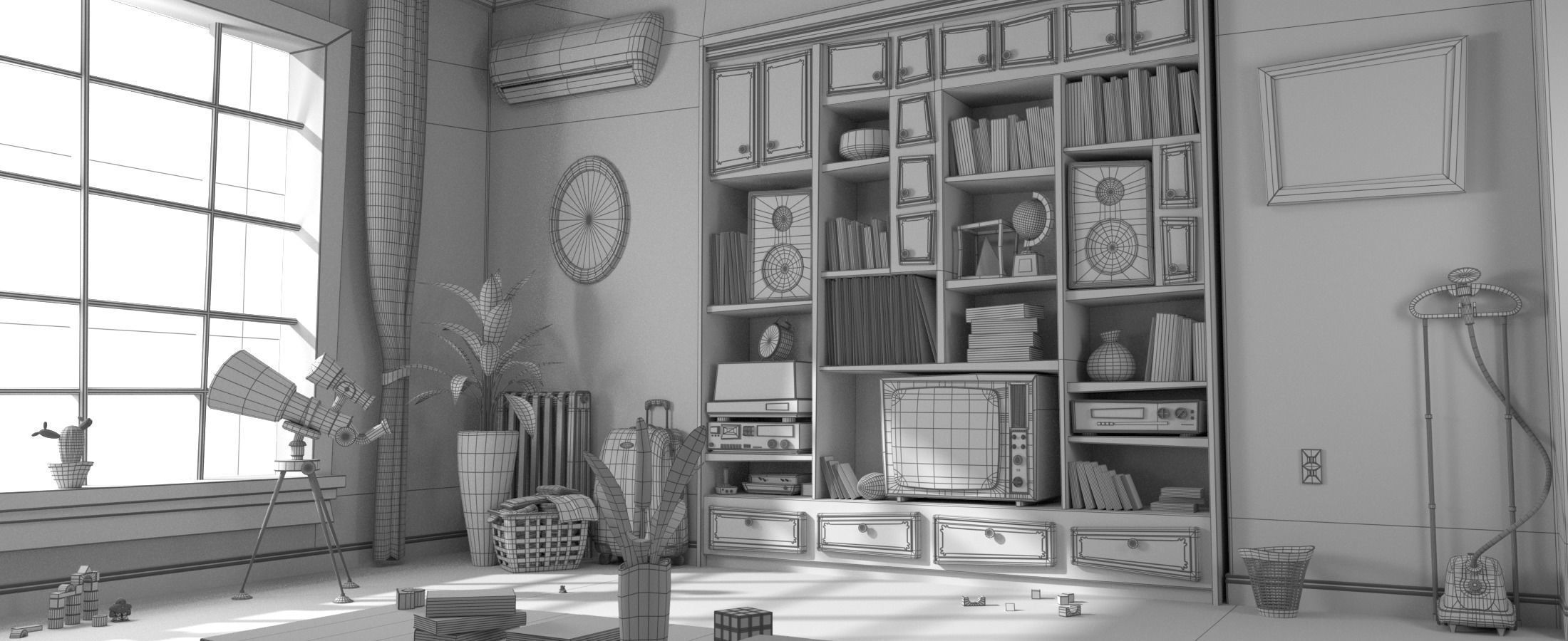 Cartoon Room Interior Full Version 3D model_132