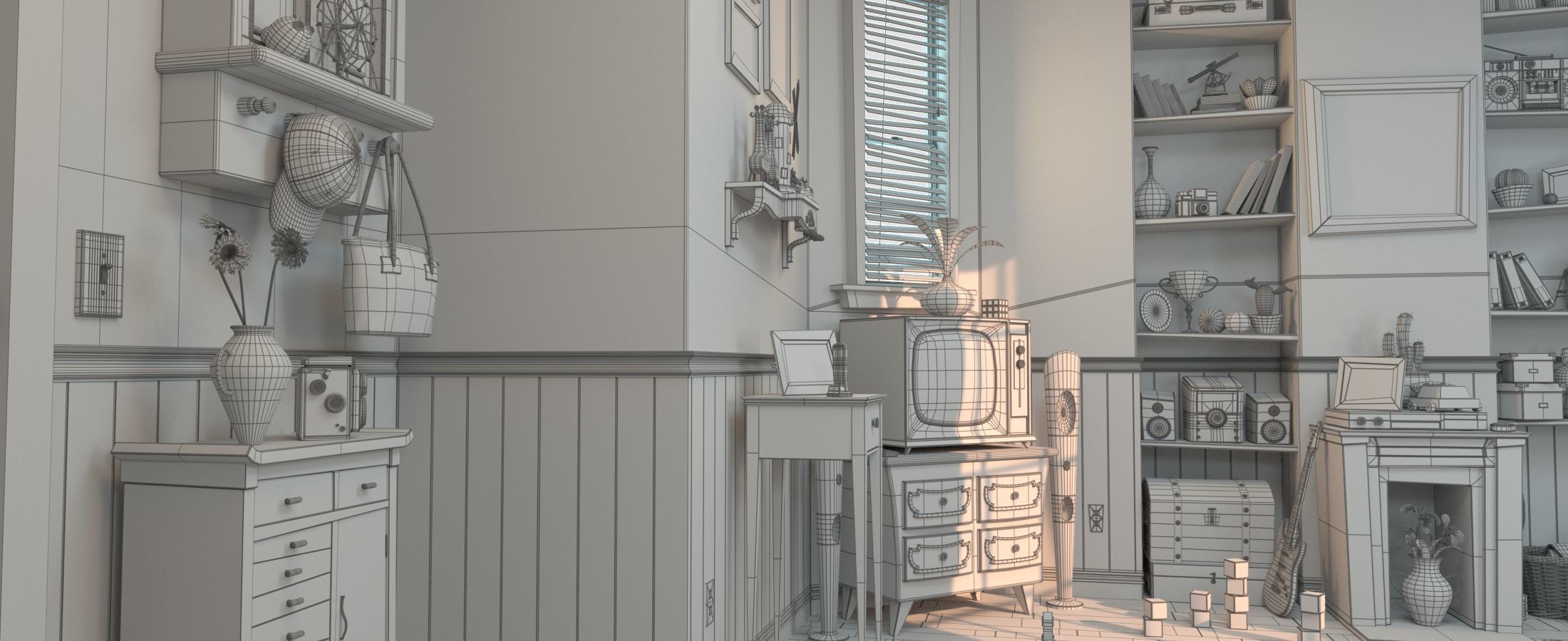 Cartoon Room Interior Full Version 3D model_97