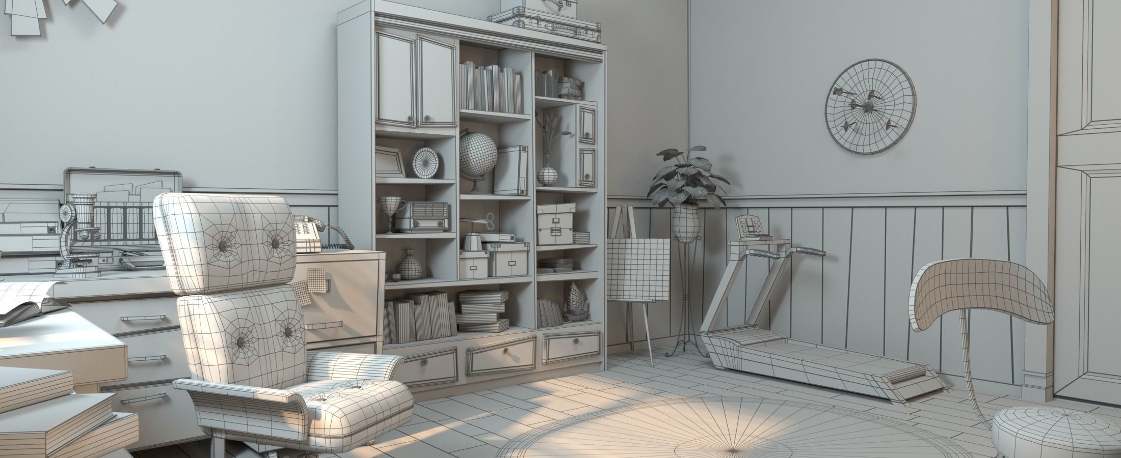 Cartoon Room Interior Full Version 3D model_135