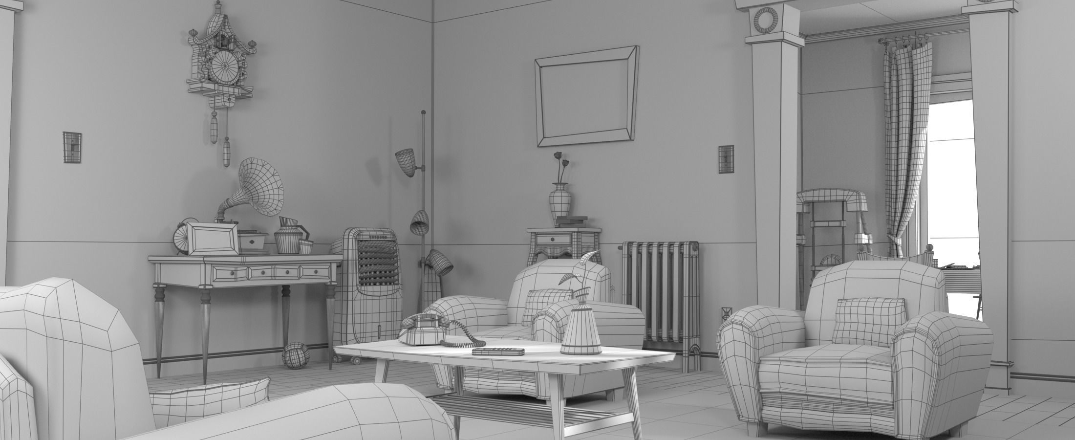 Cartoon Room Interior Full Version 3D model_127