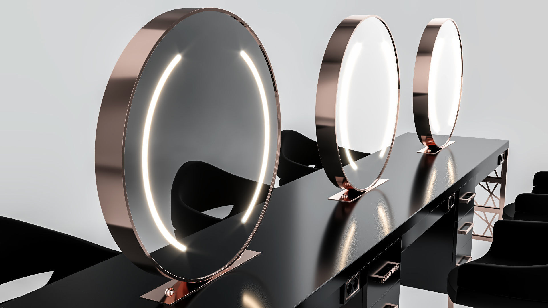 hair table copper 3D model_4