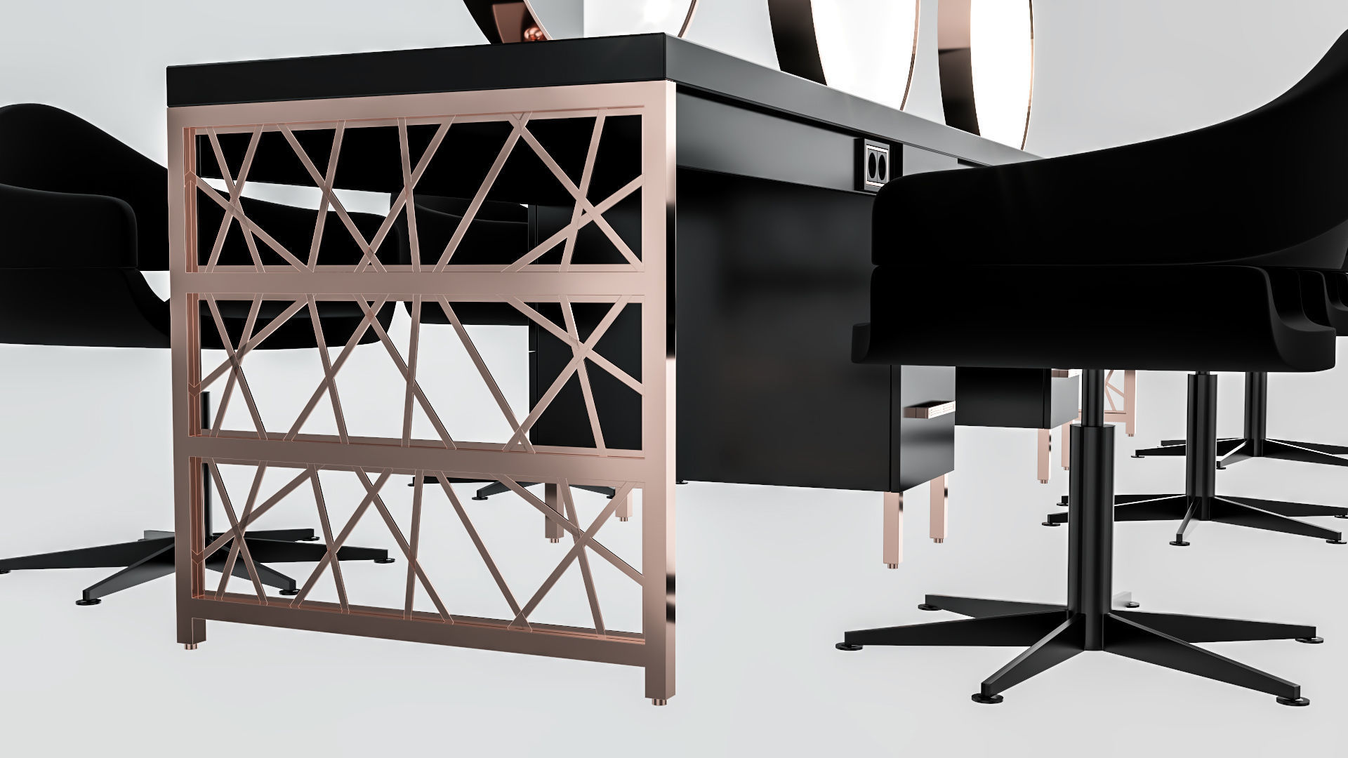 hair table copper 3D model_6