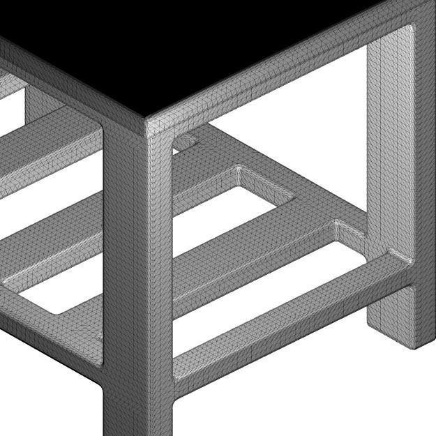 Teak wood table 3D print model_3