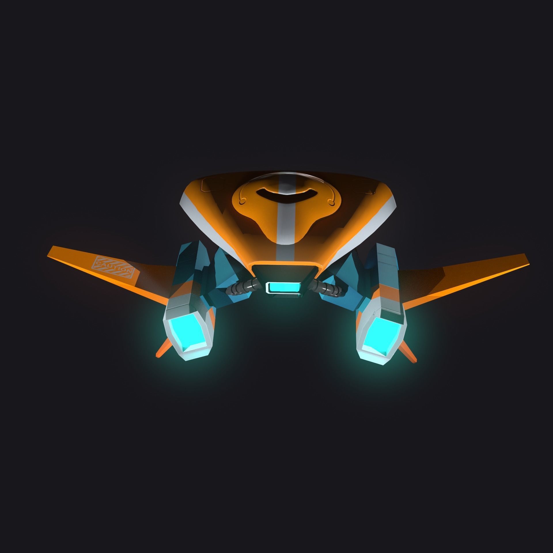 Gameready Stylize Spaceship  Low-poly 3D model_10