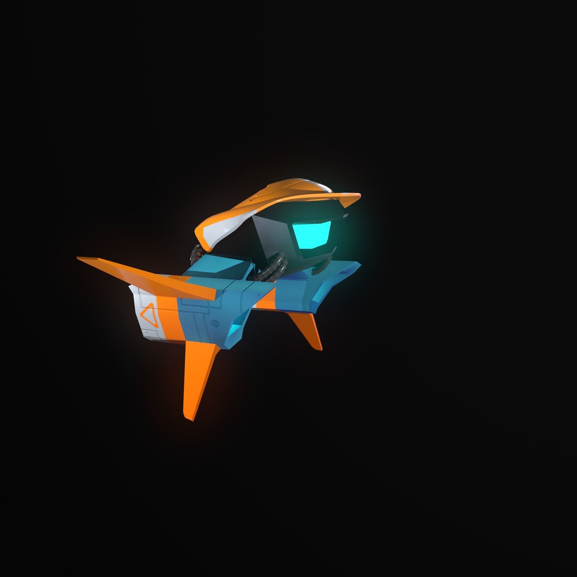Gameready Stylize Spaceship  Low-poly 3D model_6