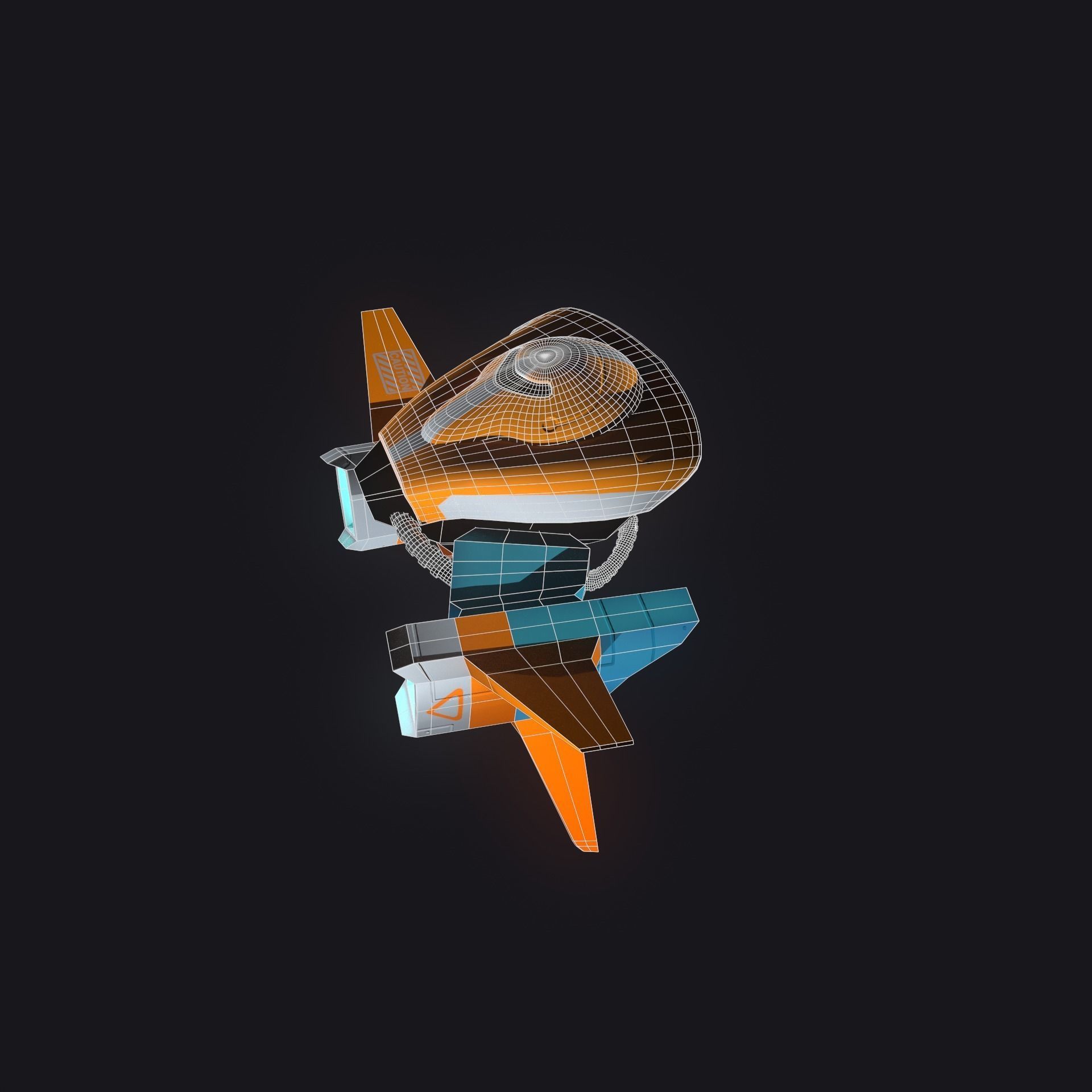 Gameready Stylize Spaceship  Low-poly 3D model_15