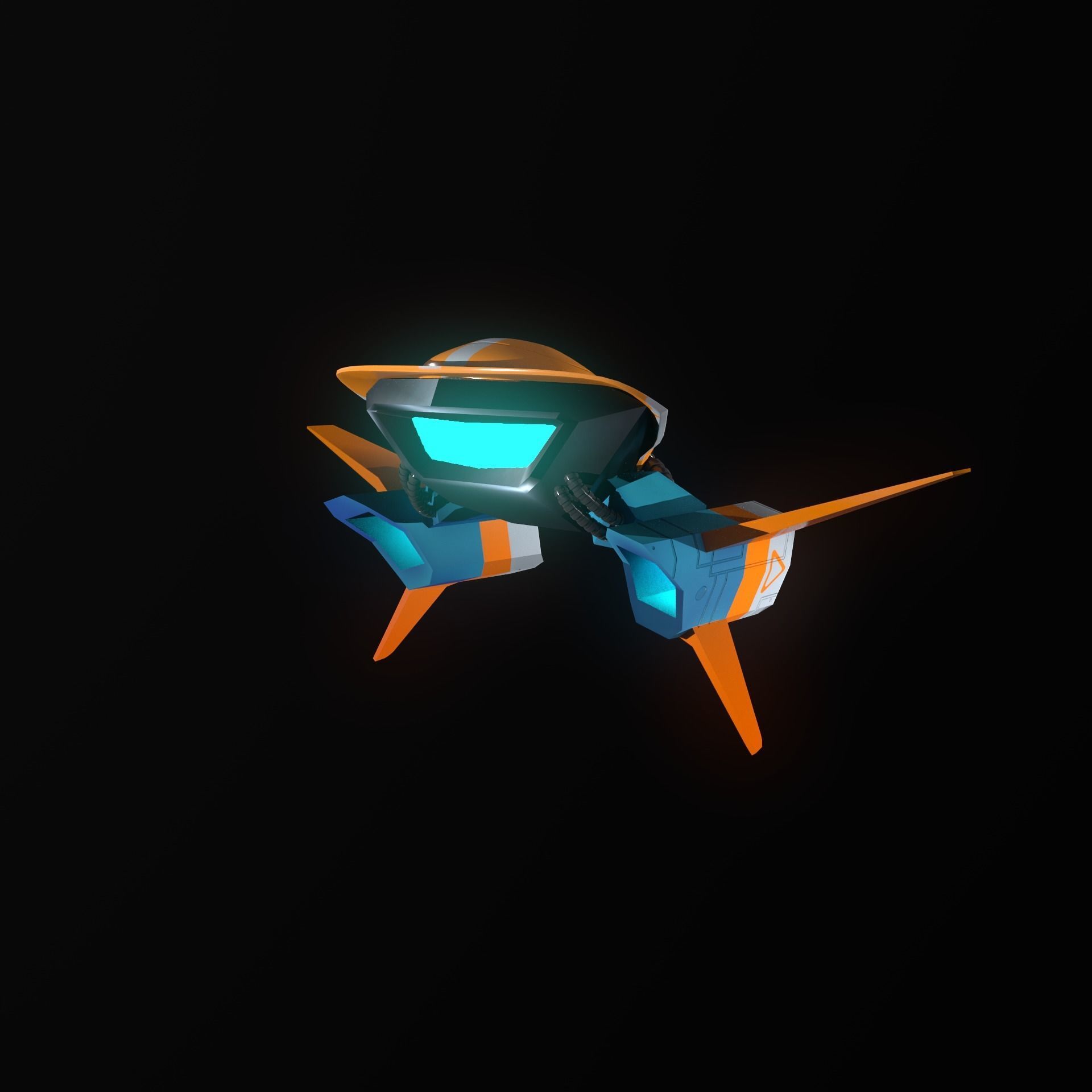 Gameready Stylize Spaceship  Low-poly 3D model_5
