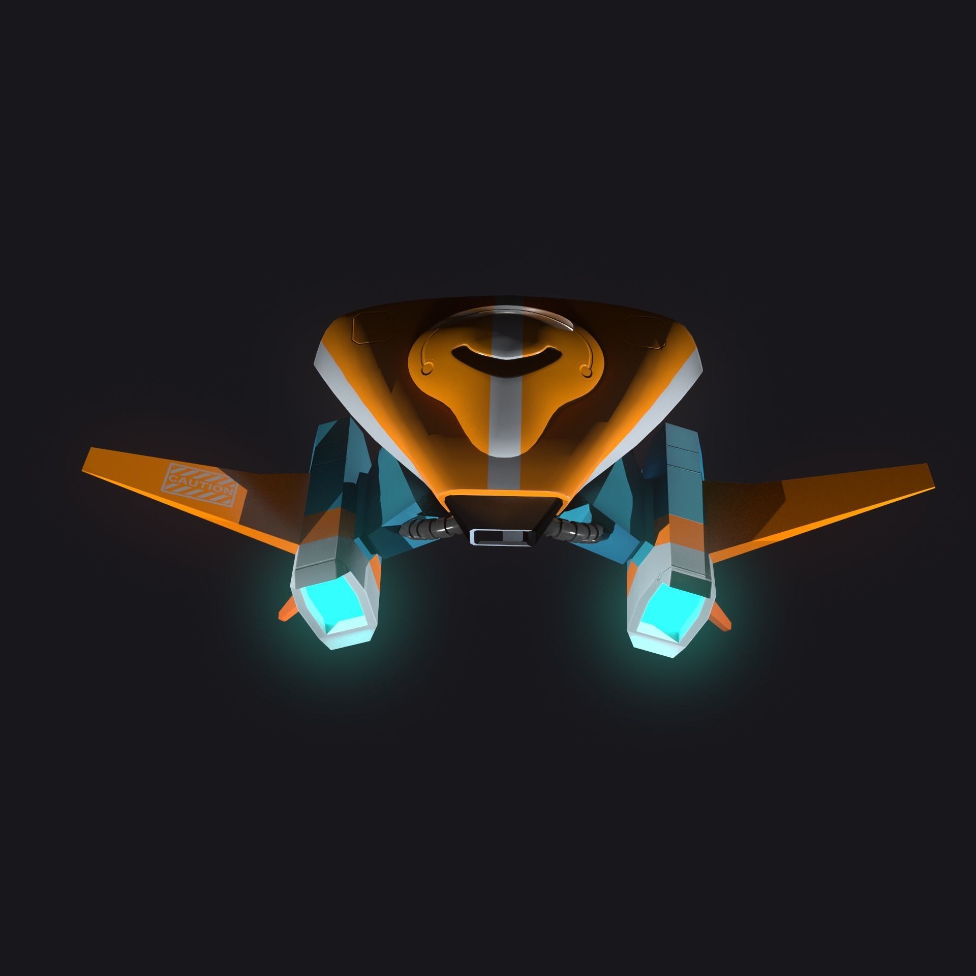 Gameready Stylize Spaceship  Low-poly 3D model_8