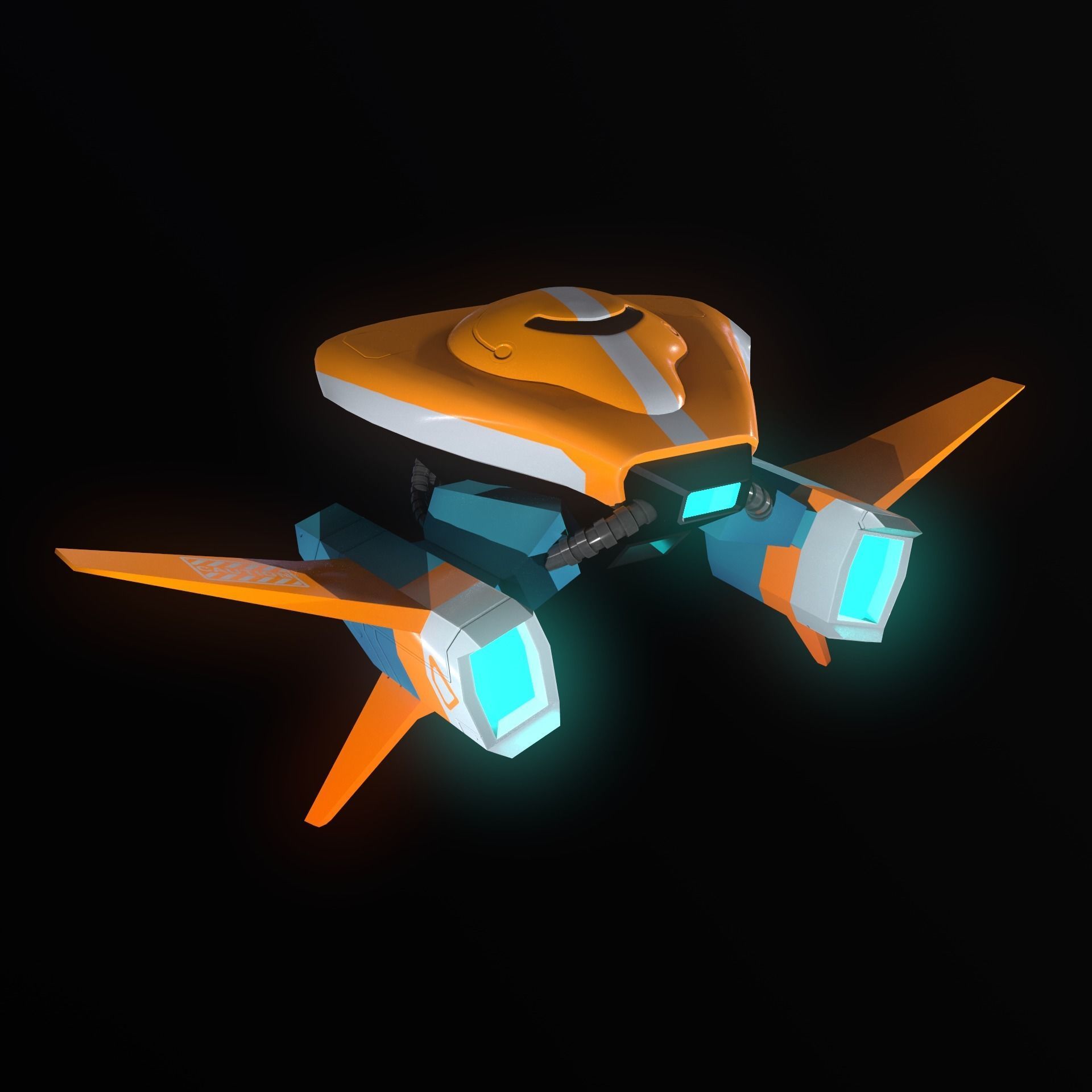 Gameready Stylize Spaceship  Low-poly 3D model_4